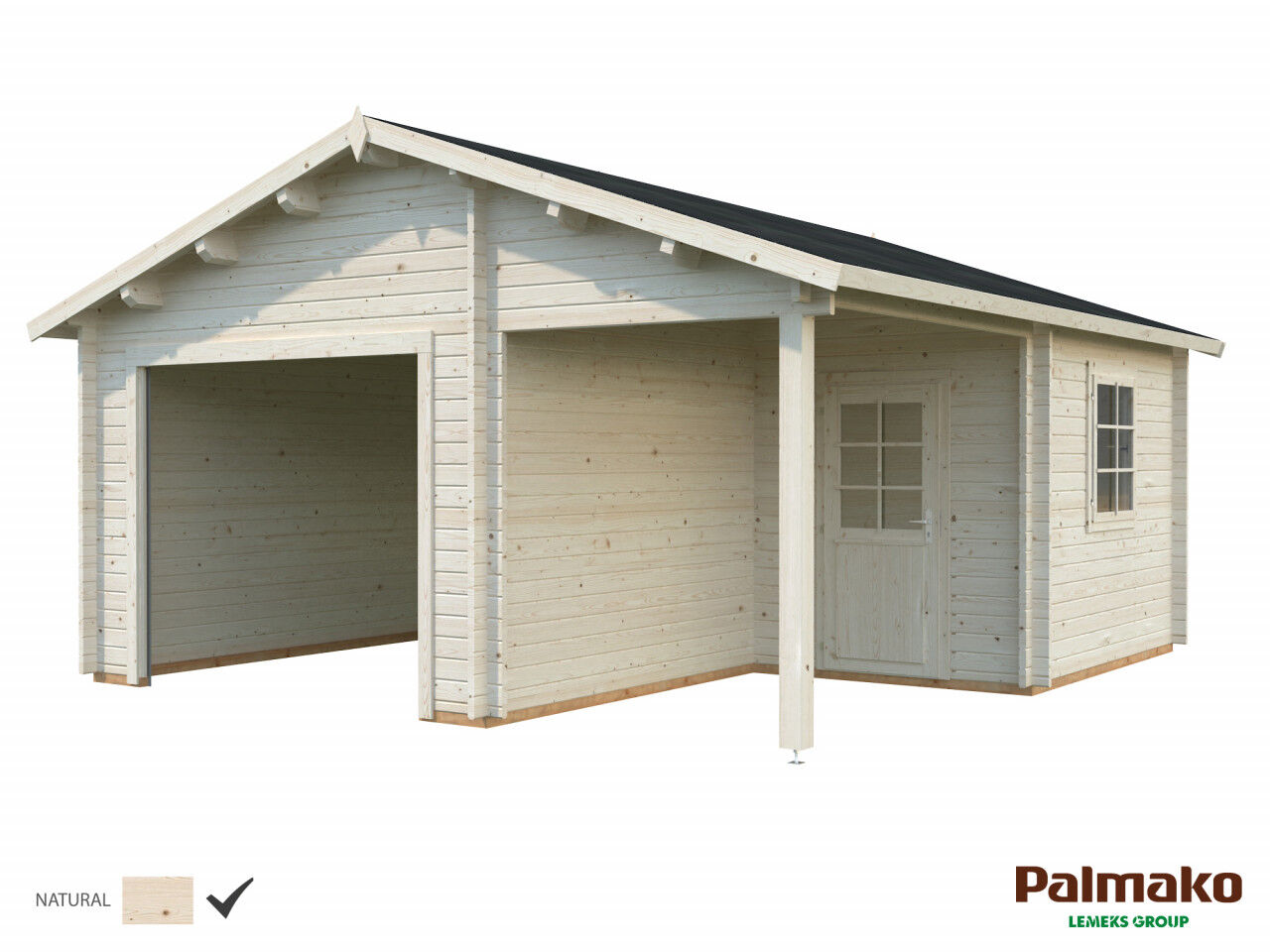 Palmako Holzgarage Roger 21,9+5,2 m²