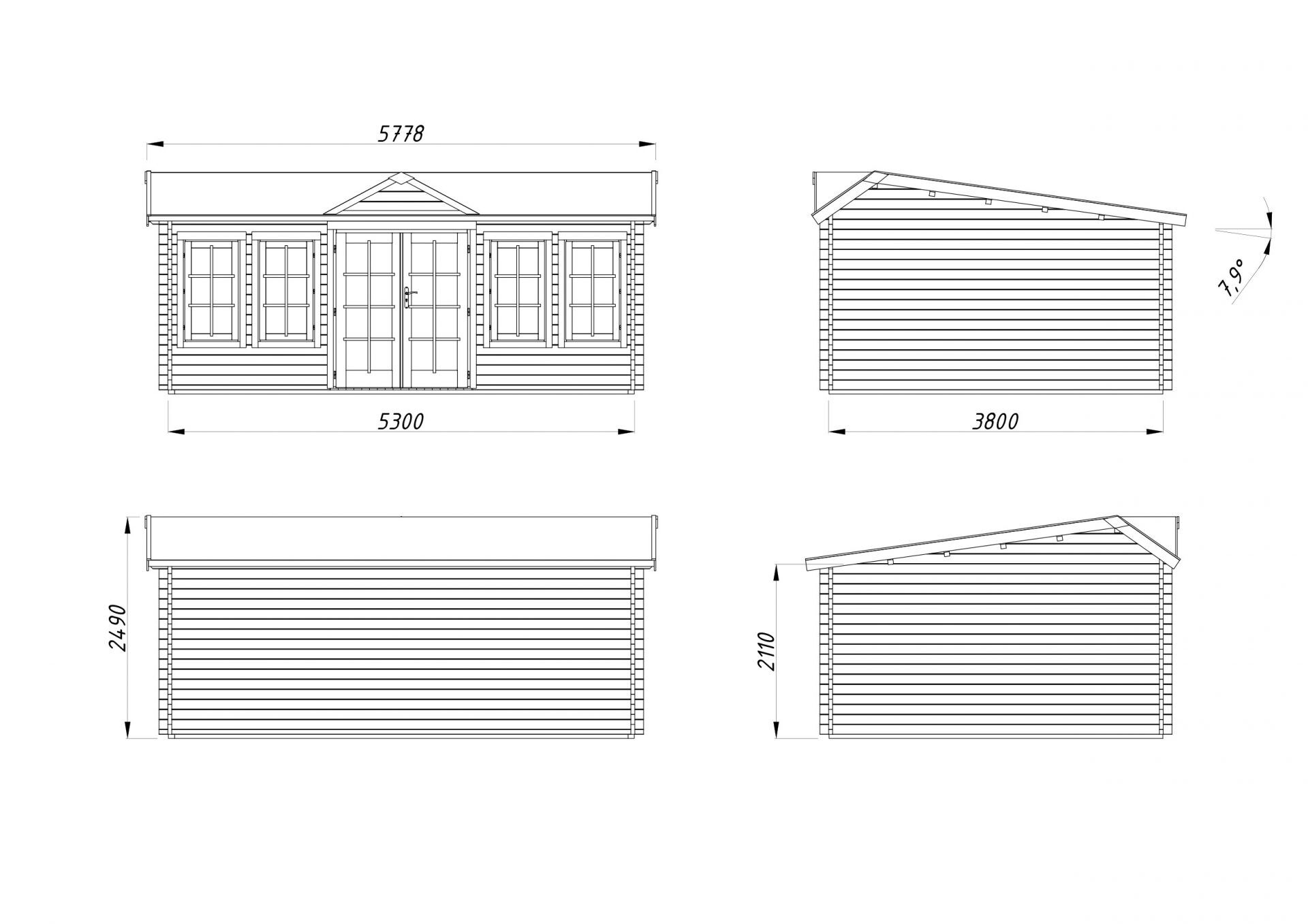Palmako Gartenhaus Claudia Pent 19,4 m²