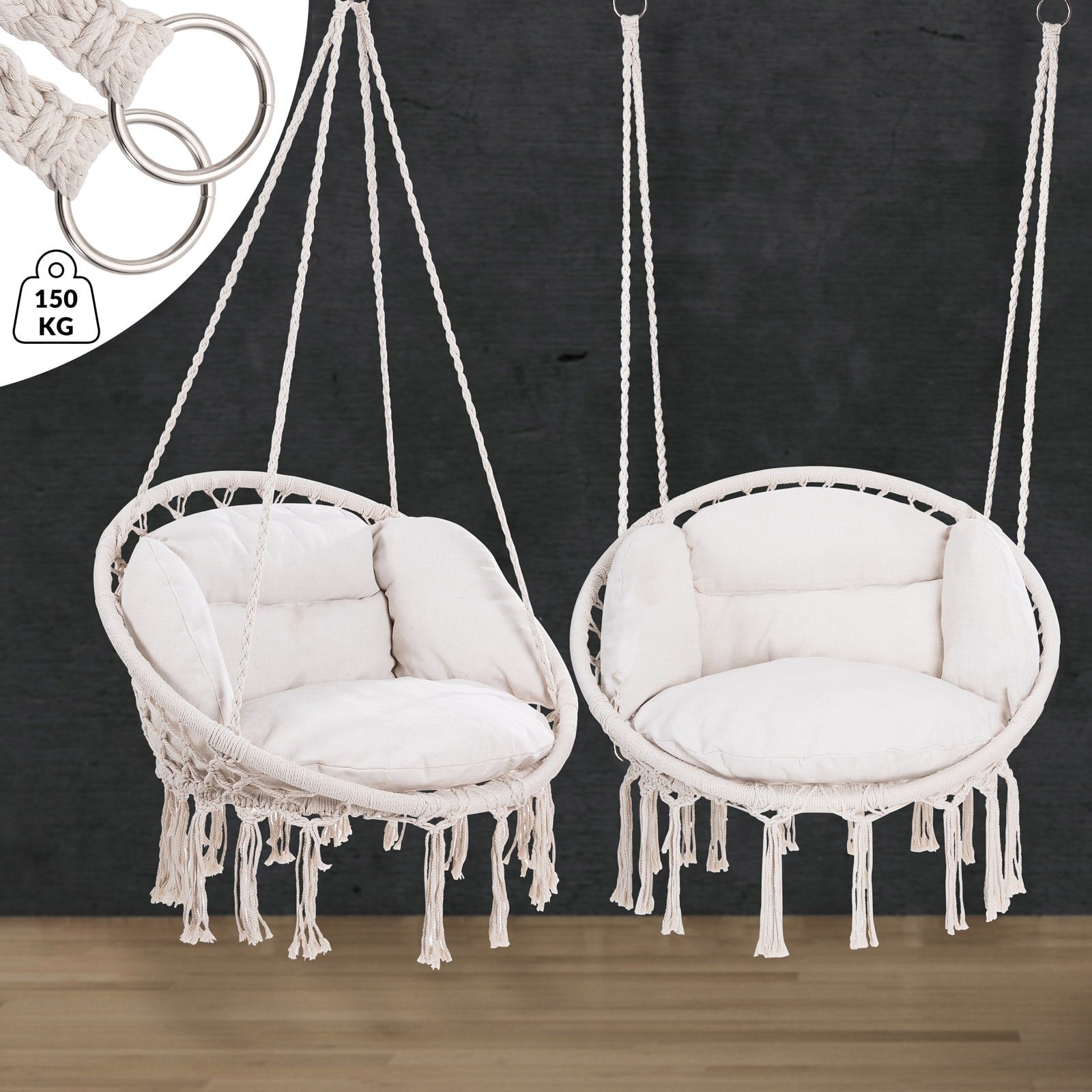 Hängesessel Creme 80x60x140cm