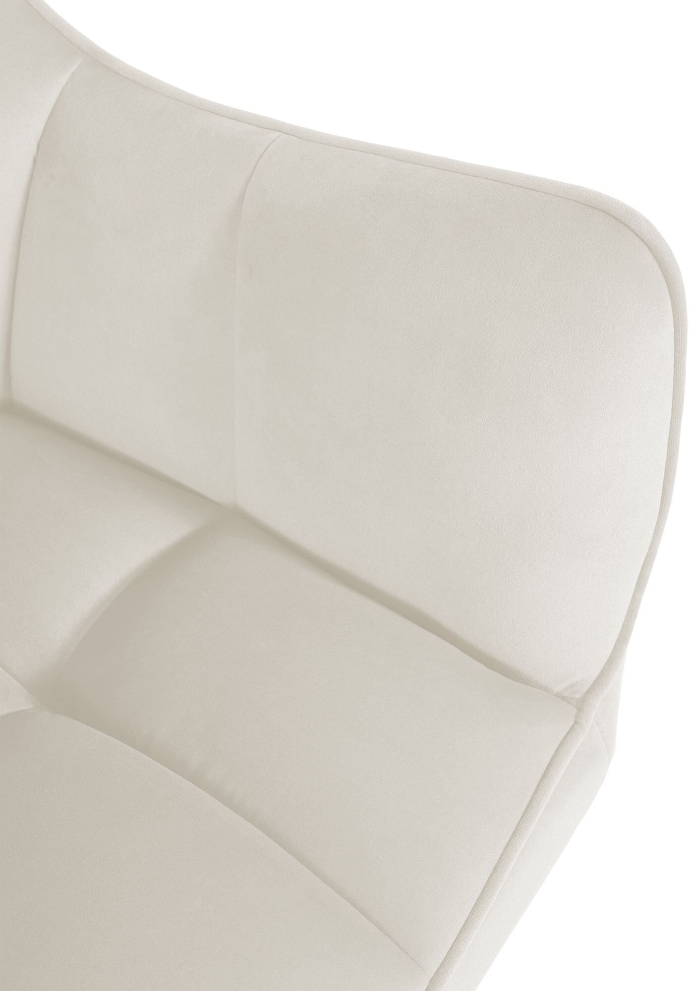 Esszimmerstuhl Swing Samt edelstahl, creme