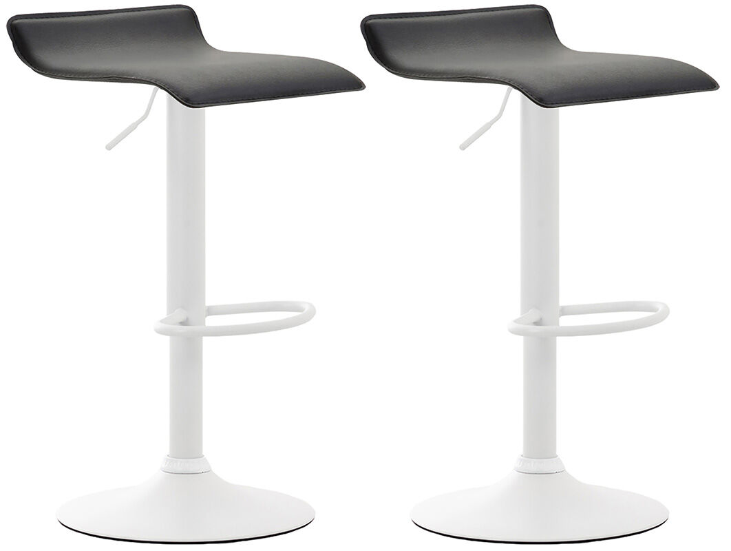 2er Set Barhocker Dyn V2 Kunstleder weiß, schwarz