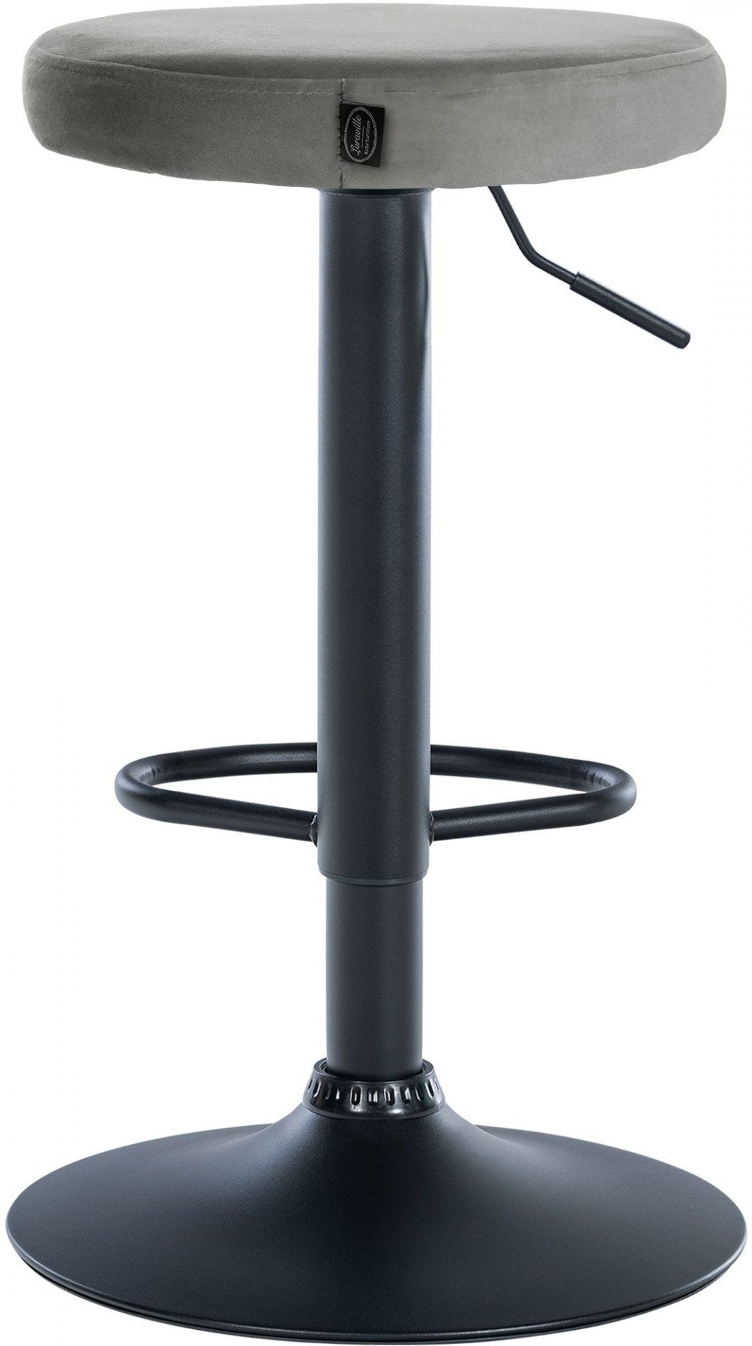 2er Set Barhocker Ponte Samt schwarz, grau