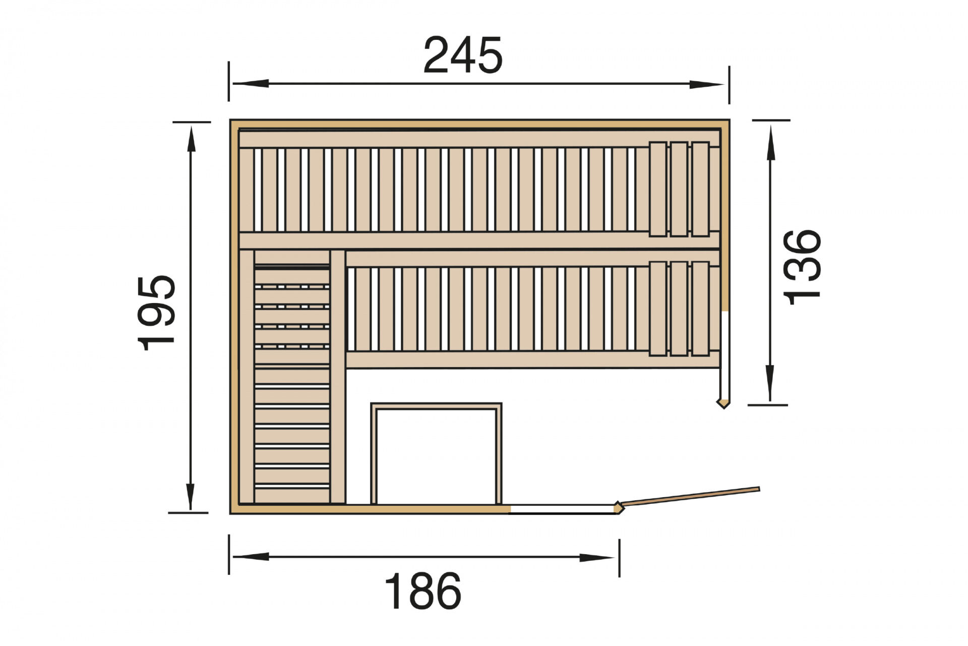 weka Design-Sauna KEMI Eck 3F, ohne Ofen, ohne Beleuchtung