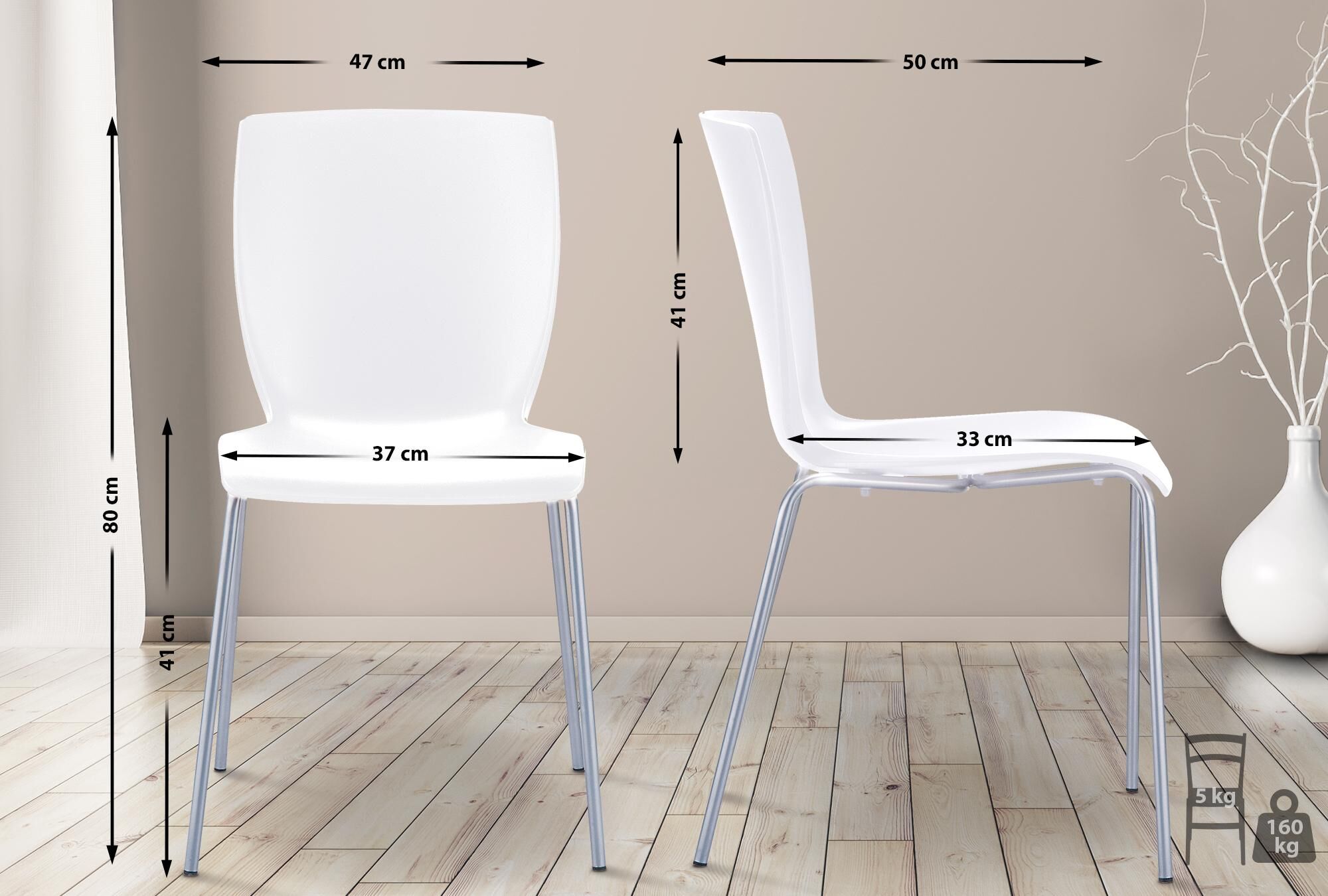 2er Set Stühle MIO, weiß
