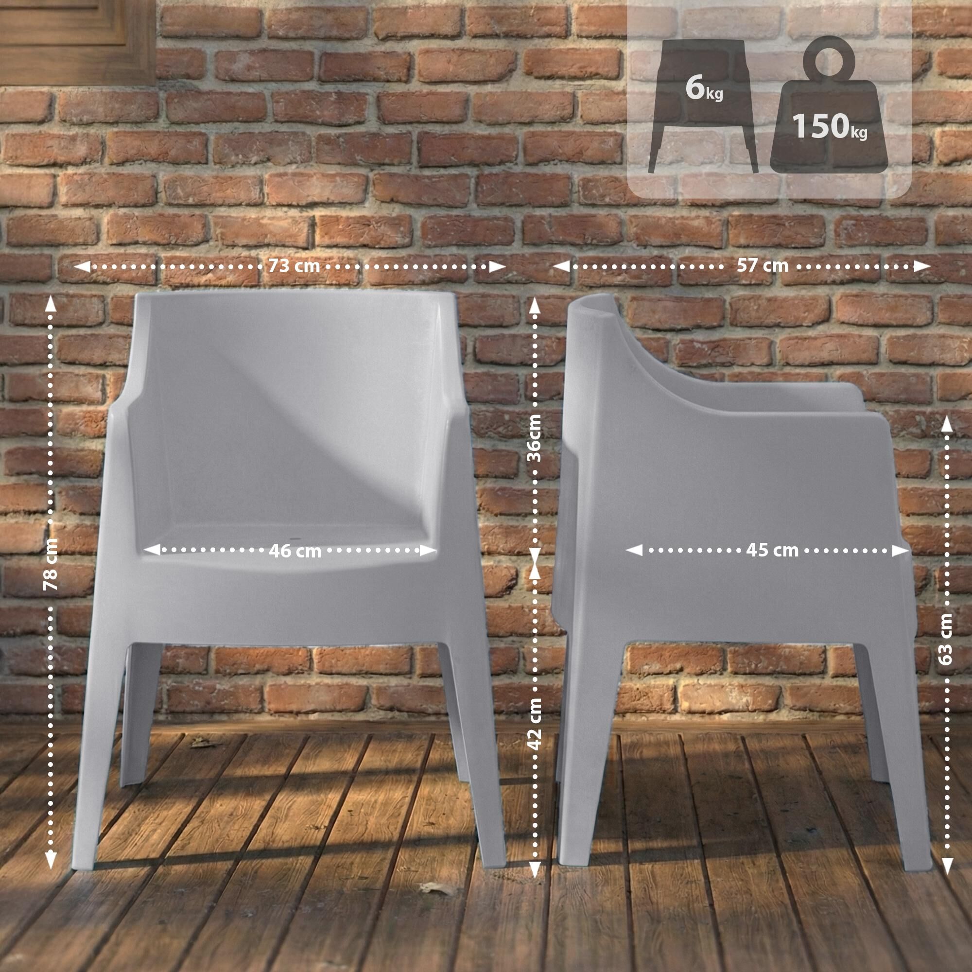 4er Set Stühle Bartal, grau