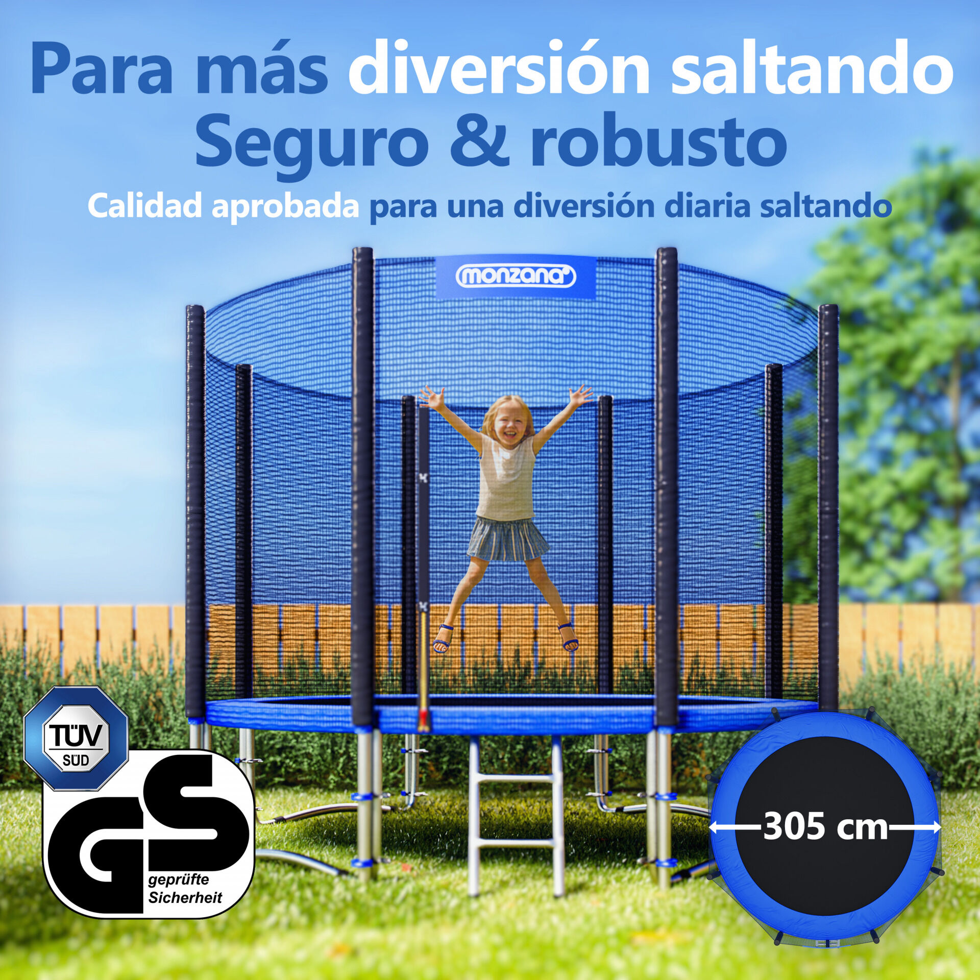 Trampolin Ø305cm inkl Sicherheitsnetz TÜV SÜD GS
