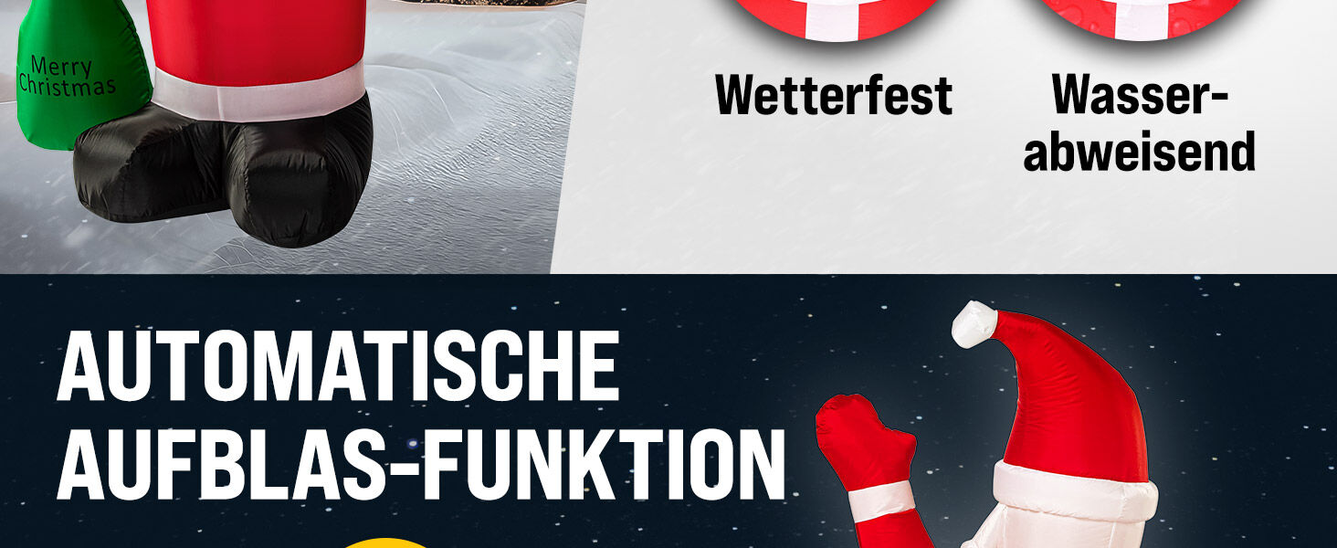 Aufblasbarer Weihnachtsmann mit Beleuchtung