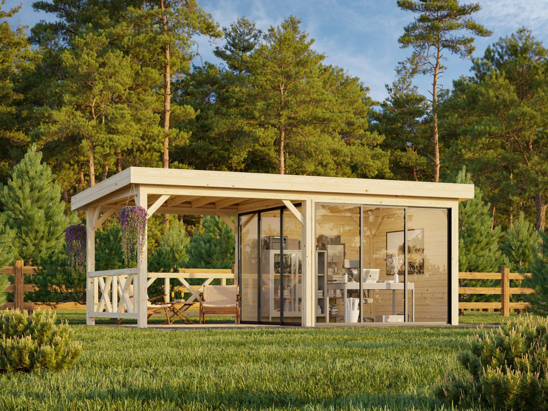 Palmako modernes Gartenhaus Lenna 16,6 m2 Set 403 Slide