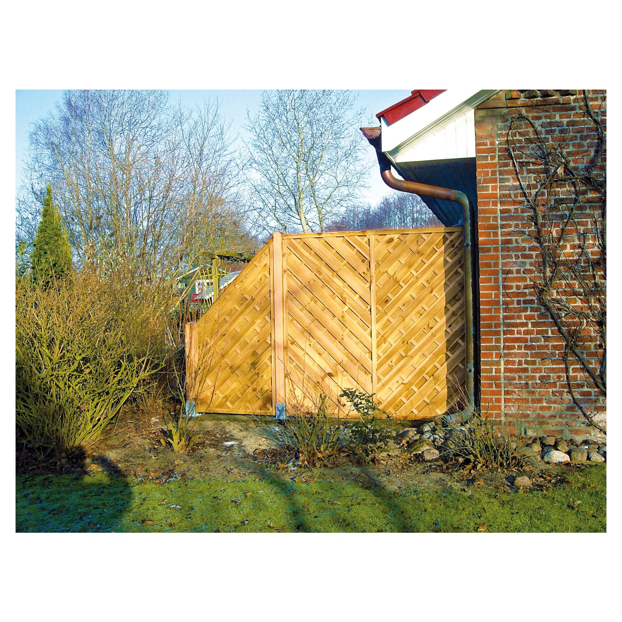 Maxi-Diagonal 1 180 x 180 cm, Rahmen 45/45 mm, kdi grün, Lamellen geriffelt & geschraubt