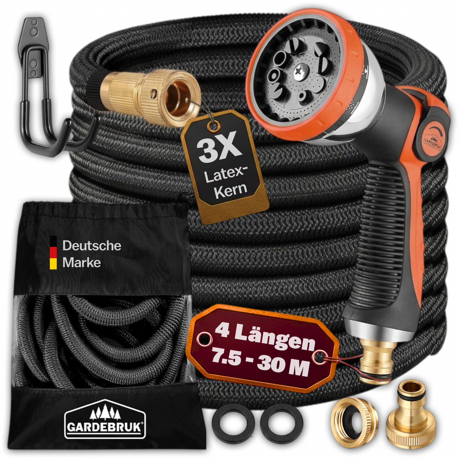 Gartenschlauch Schwarz 22m flexibel