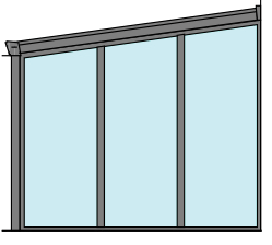 Seitenwand aus Glas rechts weiss 3 m