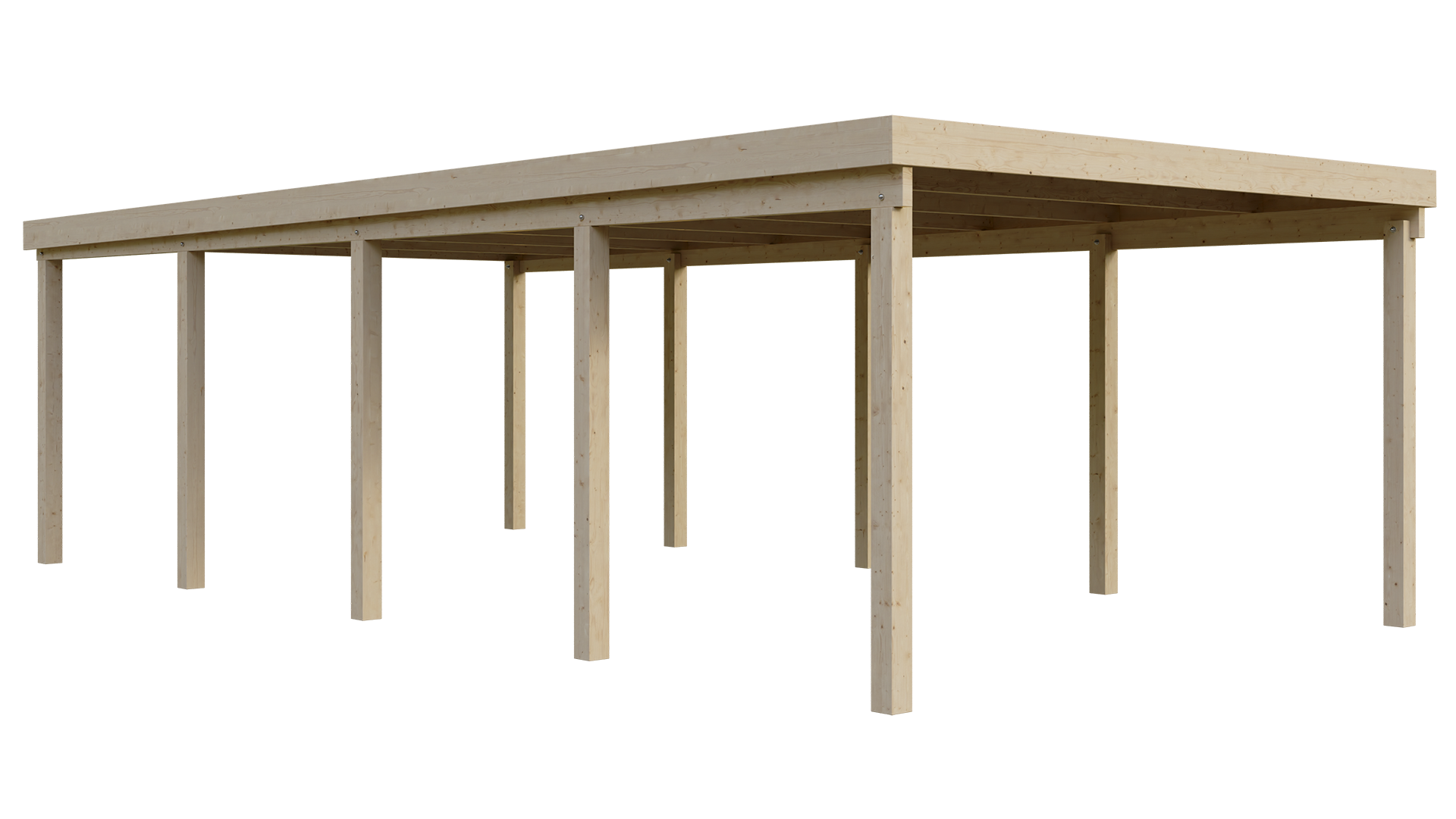 Carport Holz 410x800cm Fichte