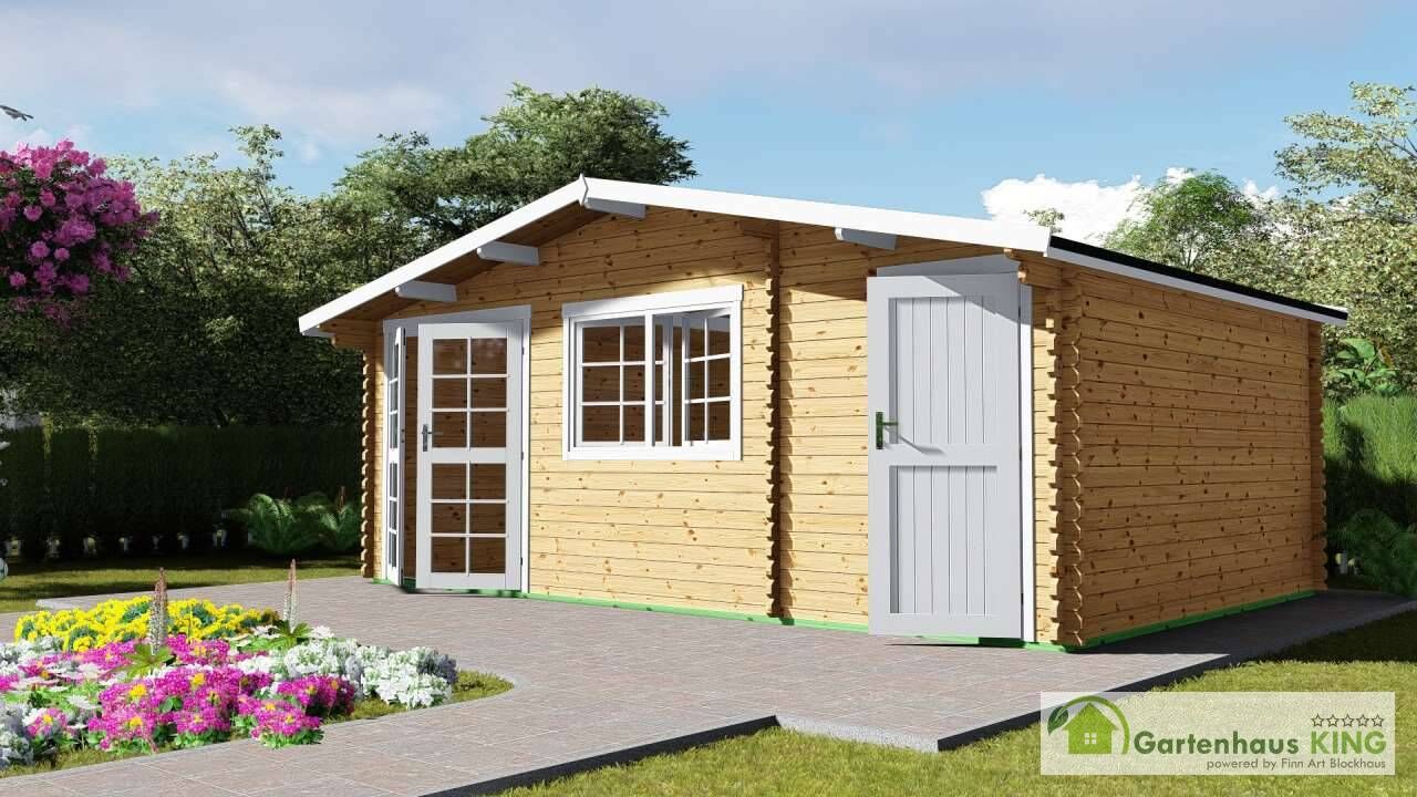 Gartenhaus Norwegen 61- Blockhaus mit Abstellraum