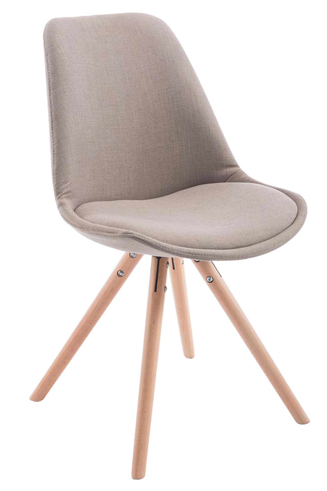 4er Set Stühle Toulouse Stoff Natura Rund, taupe