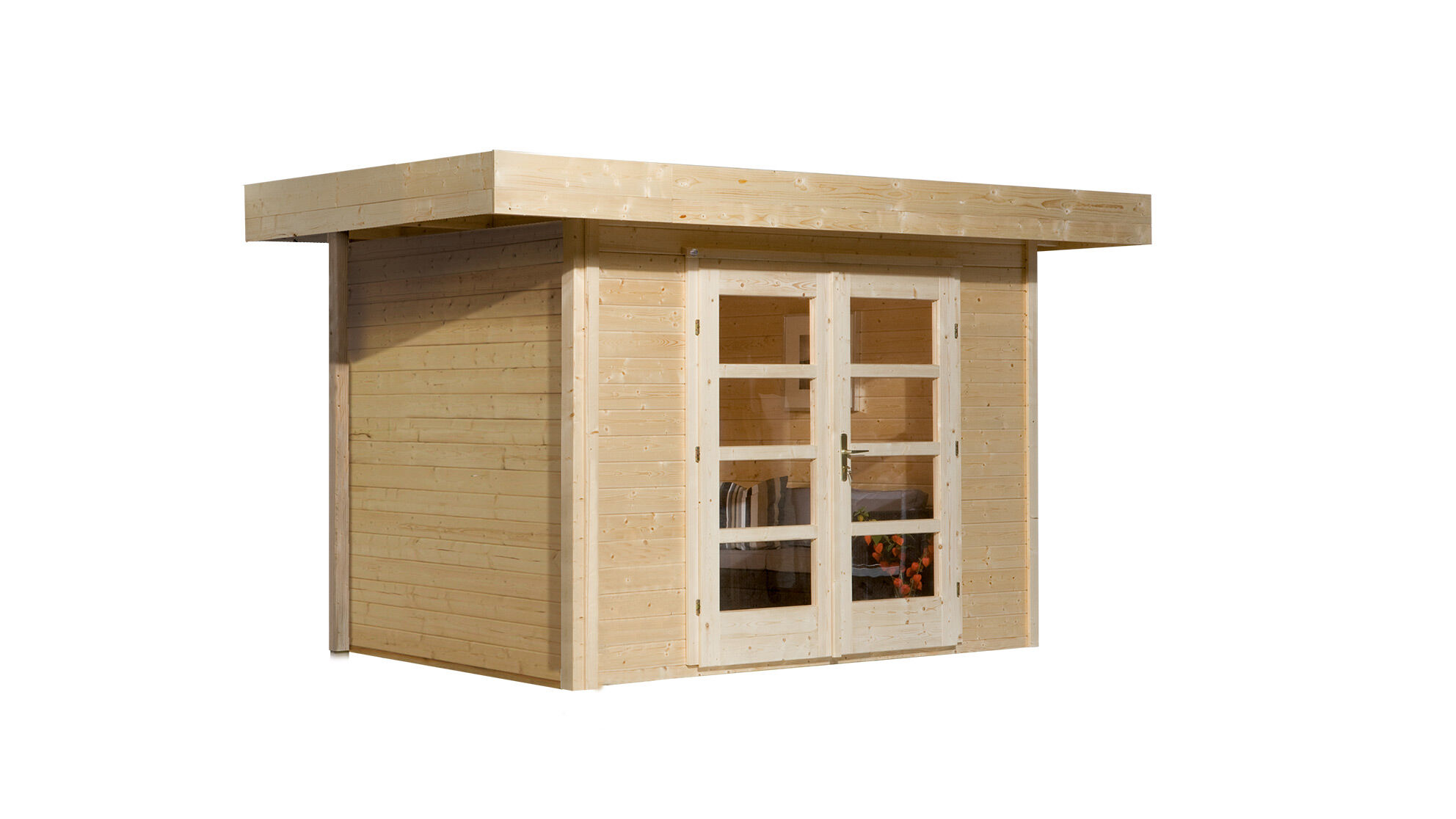 weka Design-Gartenhaus 126 Plus 3,6x2,9m, Naturbelassen