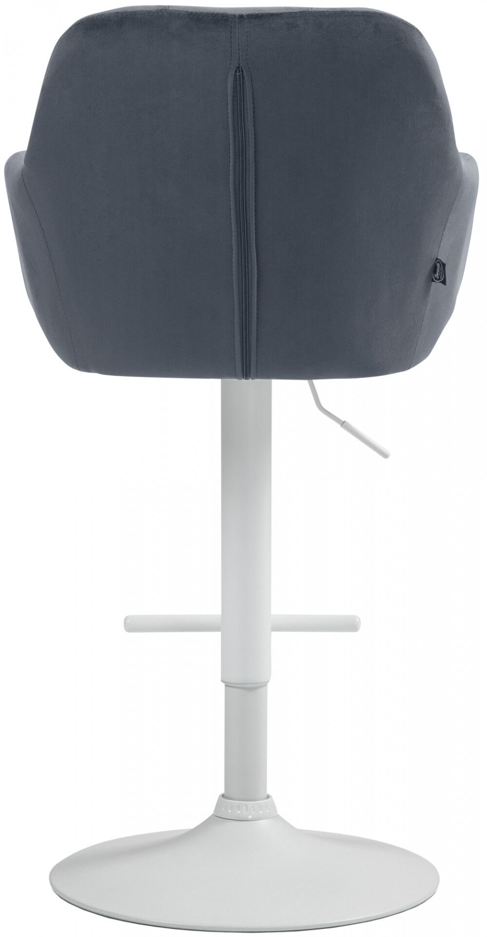 Barhocker Natoma Samt weiß, dunkelgrau