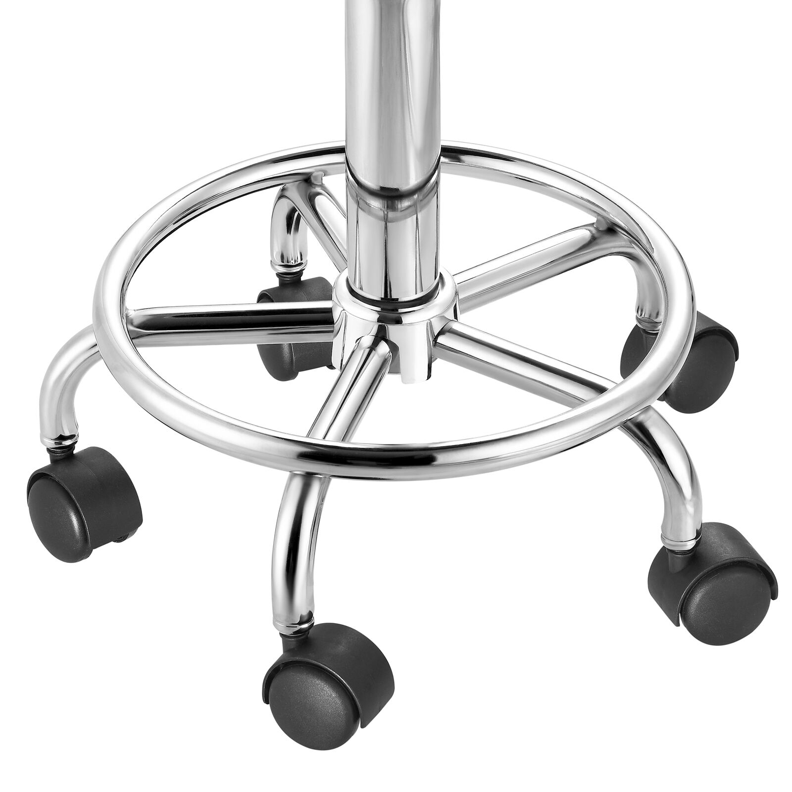 Rollhocker Kunstleder Grau 360° drehbar Fußablage
