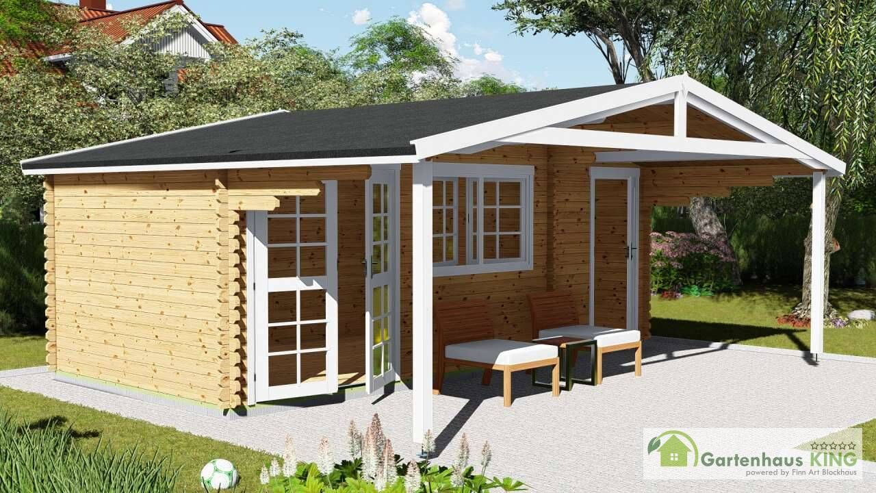 Gartenhaus Norwegen 57 – Blockhaus mit Terrasse und Abstellraum
