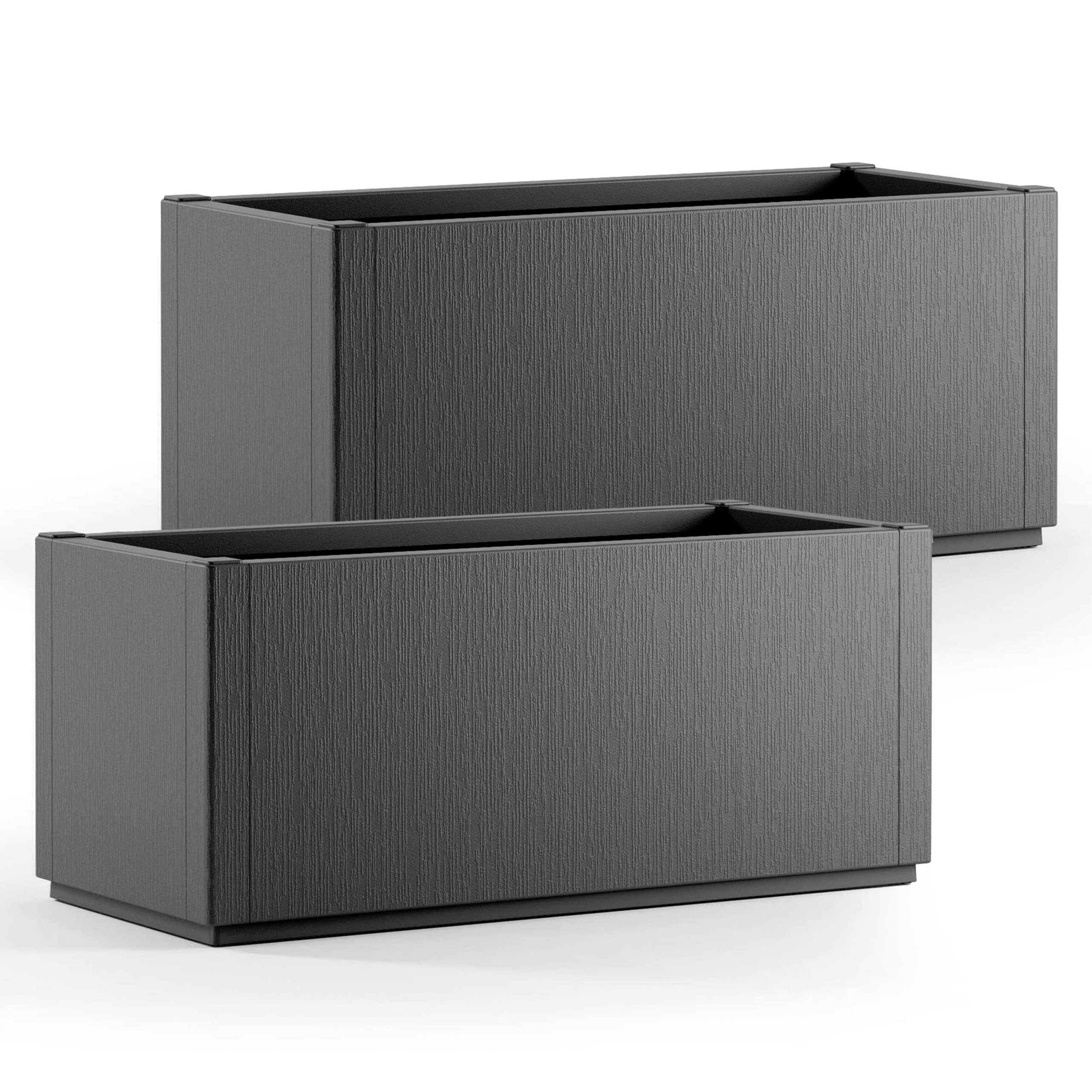 Blumentopf Ethica 2er-Set Anthrazit Kunststoff 80x36x36cm