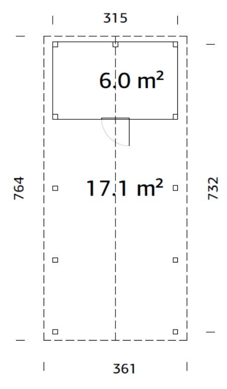 Palmako Carport Robert 23,1 m2 mit Geräteraum