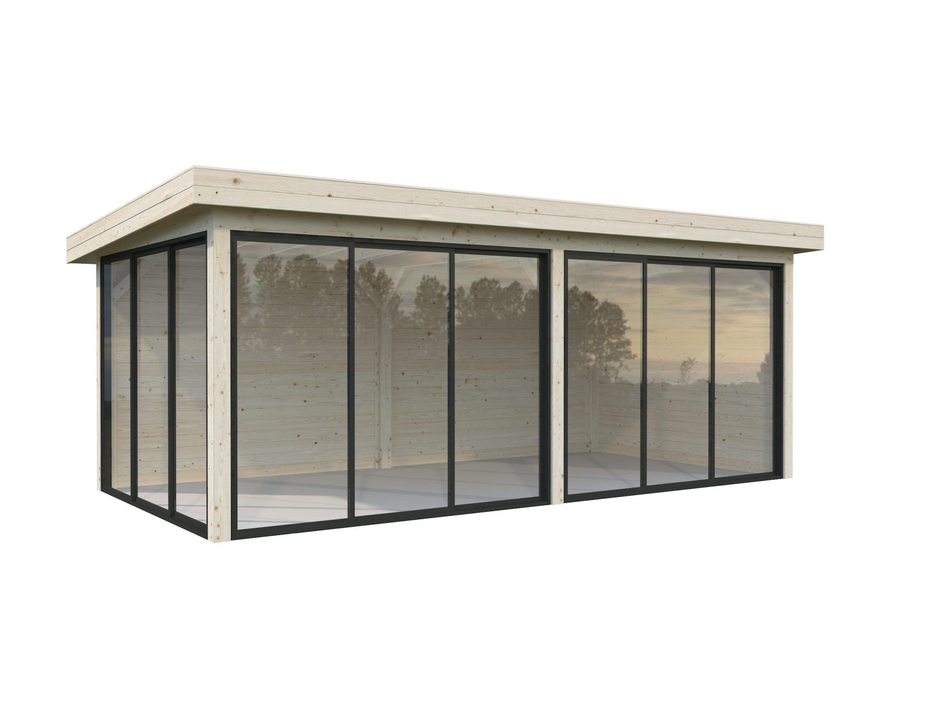 Palmako modernes Gartenhaus Lenna 16,6 m2 Set 402 Slide