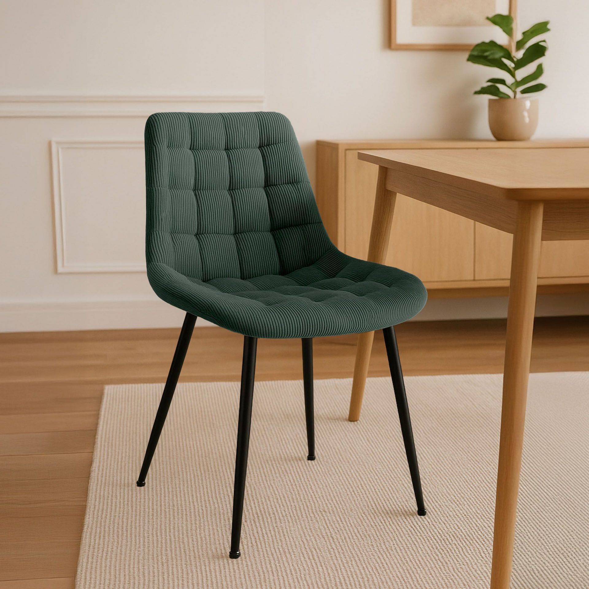Esszimmerstuhl Sardna Cord, grün
