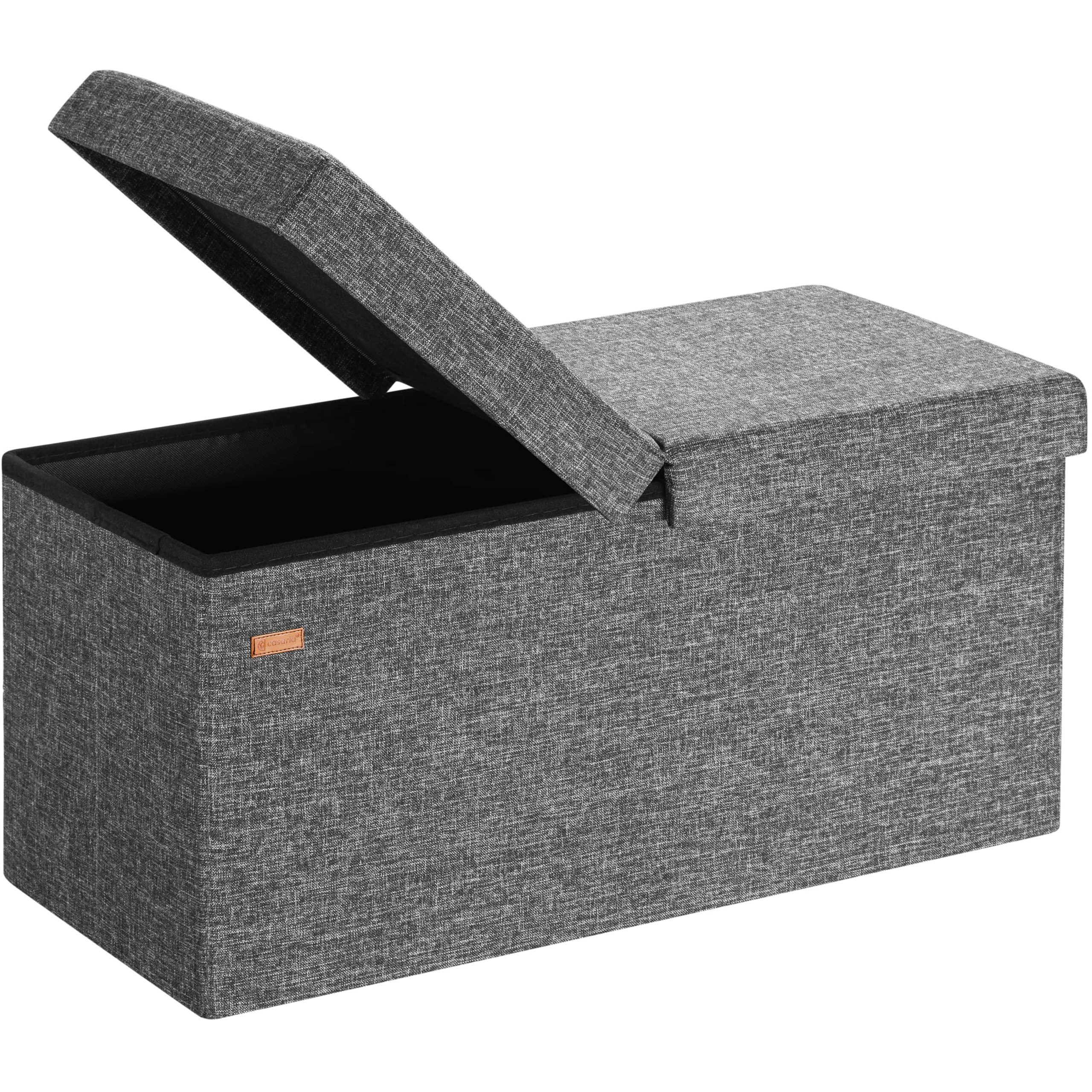 Sitzbank Dunkelgrau 80x40x40cm mit Stauraum faltbar