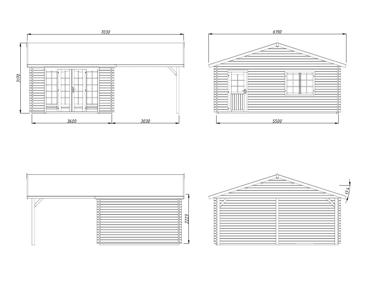 Palmako Gartenhaus Irene 19,0+16,2 m2