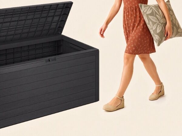 Gartenbox Woody 280L Anthrazit Holzoptik wasserdicht