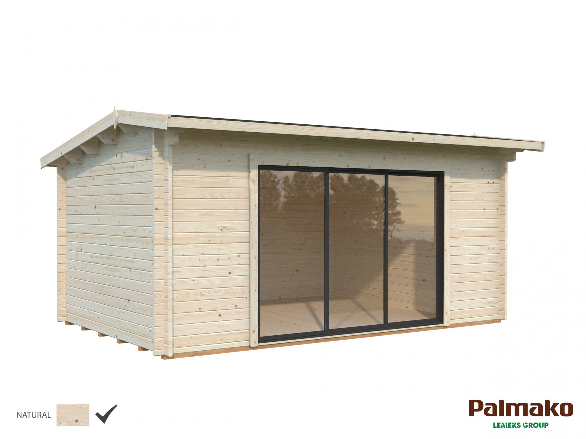 Palmako Gartenhaus Ines 13,7 m² mit Schiebetür Plus