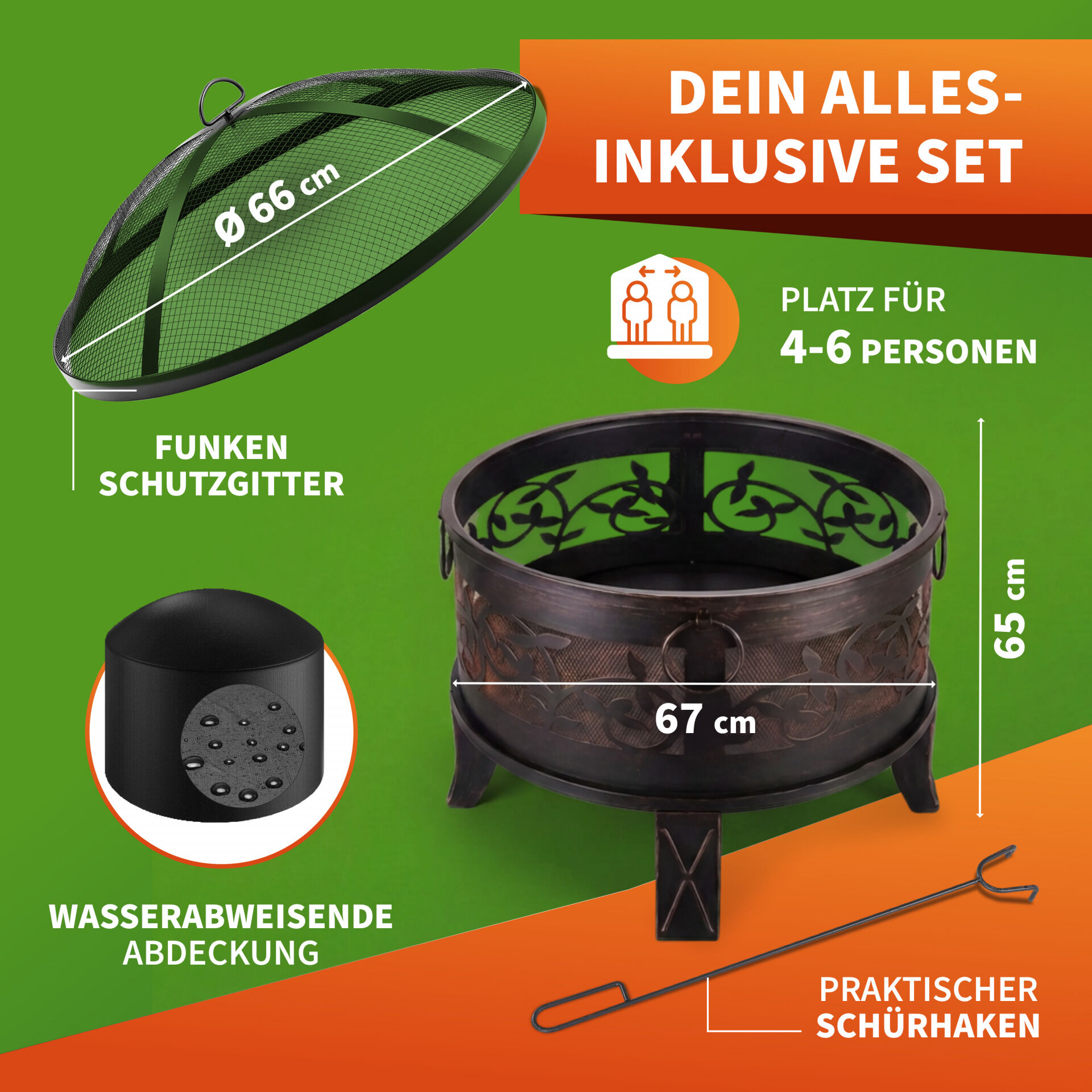 Feuerschale Stahl Ø66cm Antiklook