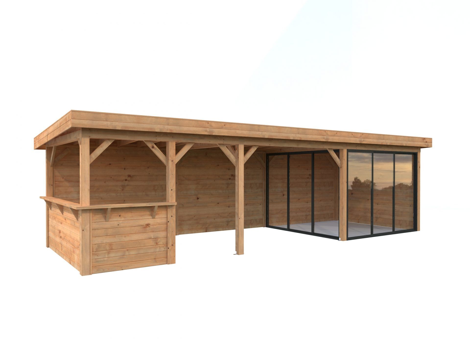 Palmako modernes Gartenhaus Lenna 24,9 m² Set 715 Slide Plus