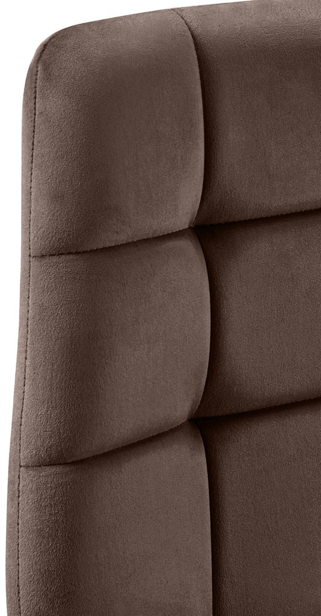 4er Set Esszimmerstuhl Tilde Samt, braun