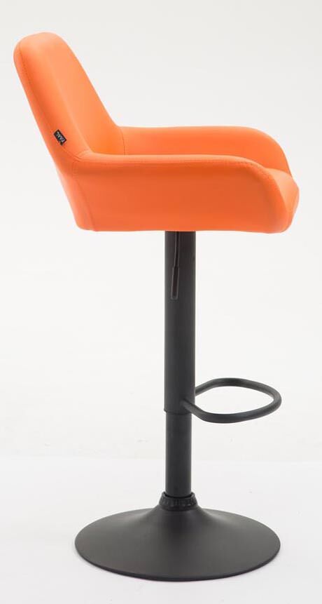 2er Set Barhocker Braga Kunstleder schwarz, orange