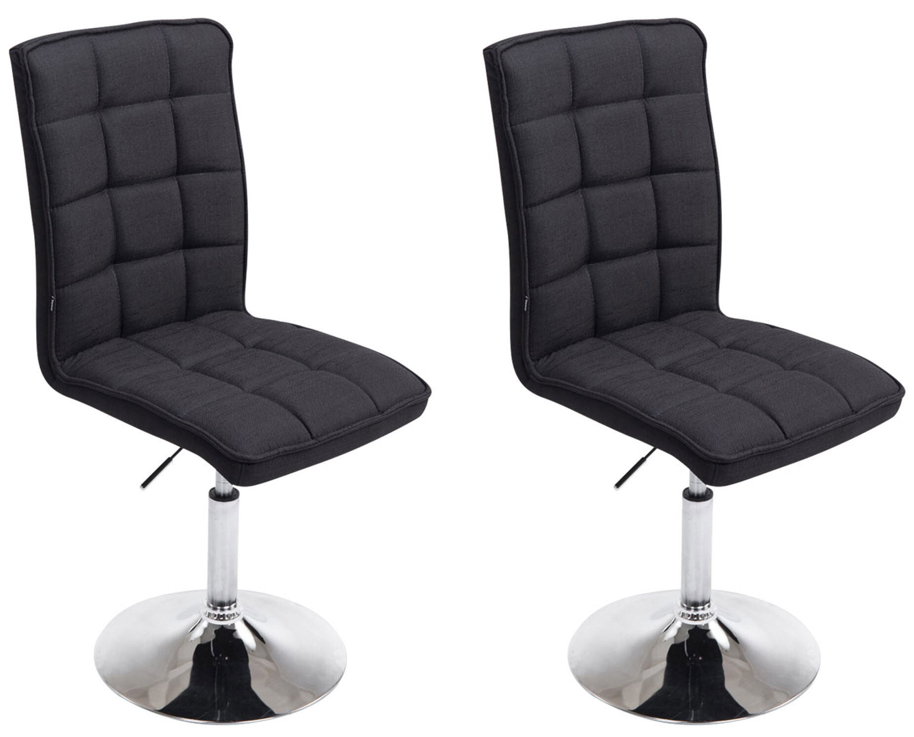 2er Set Esszimmerstühle Peking V2 Stoff, schwarz