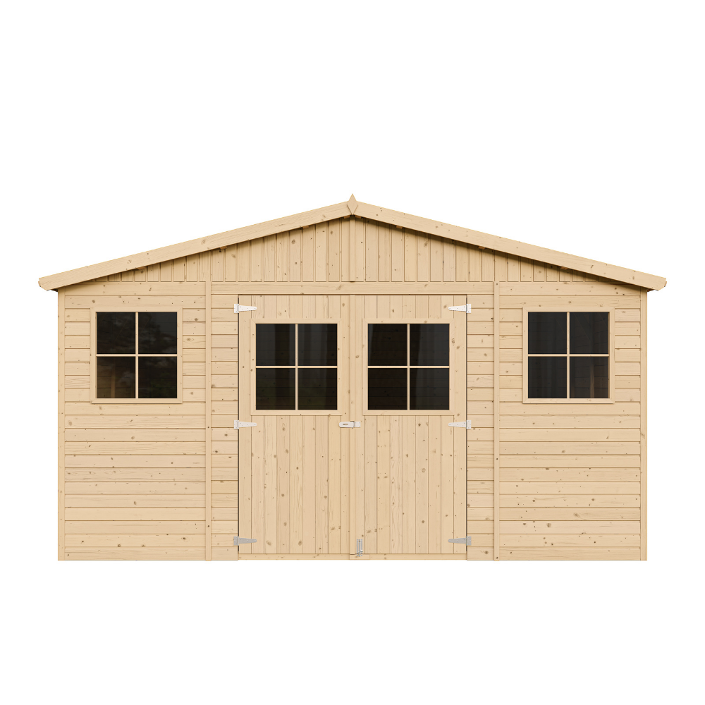 Gartenhaus Alwin M330 – Holz Gerätehaus 401 x 395 cm – 16 m2