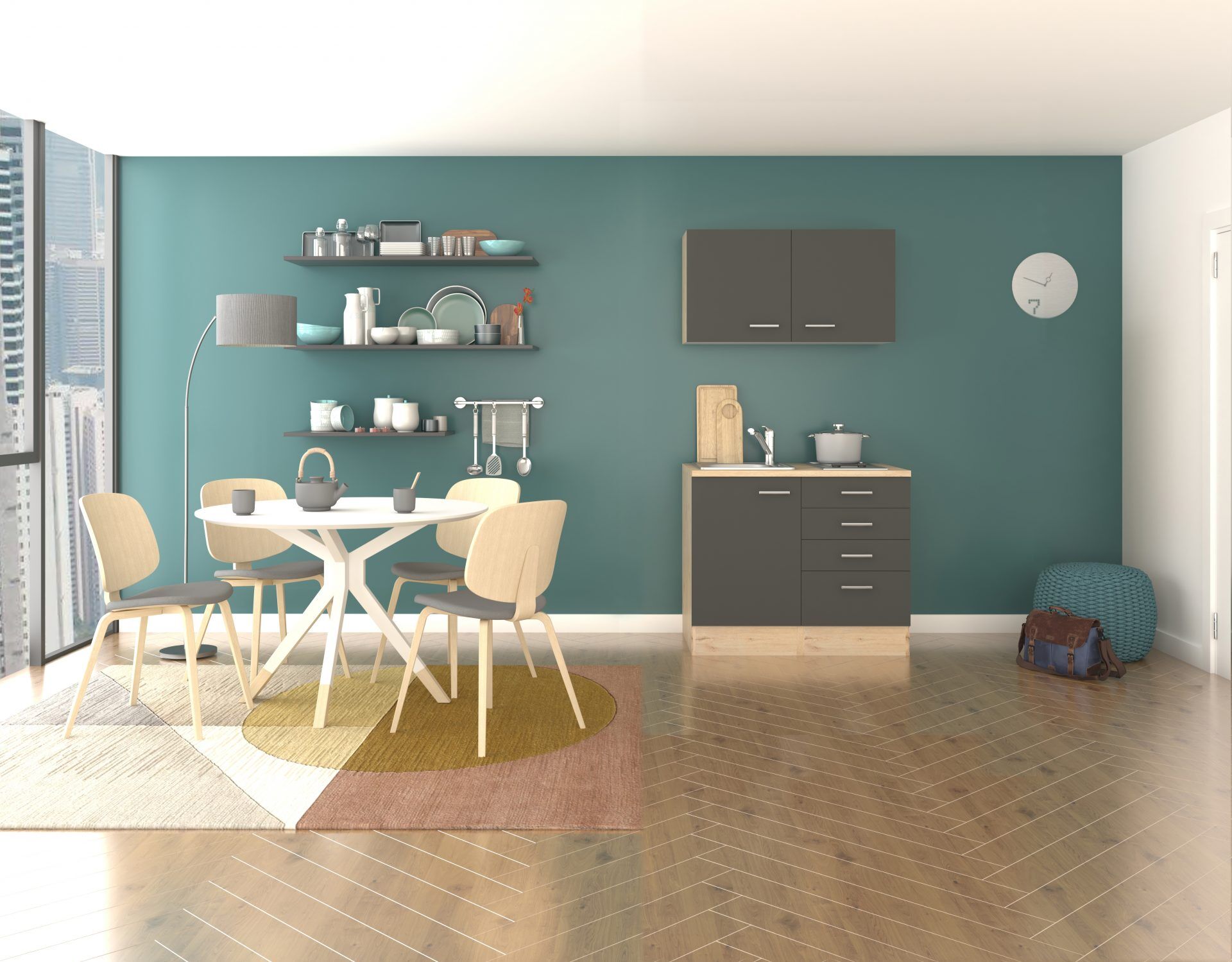 Miniküche MORENA 100 cm mit E-Geräten