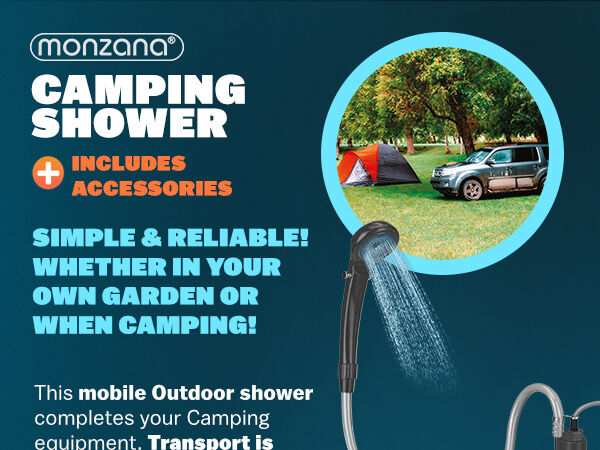 Campingdusche Anthrazit mit Tauchpumpe