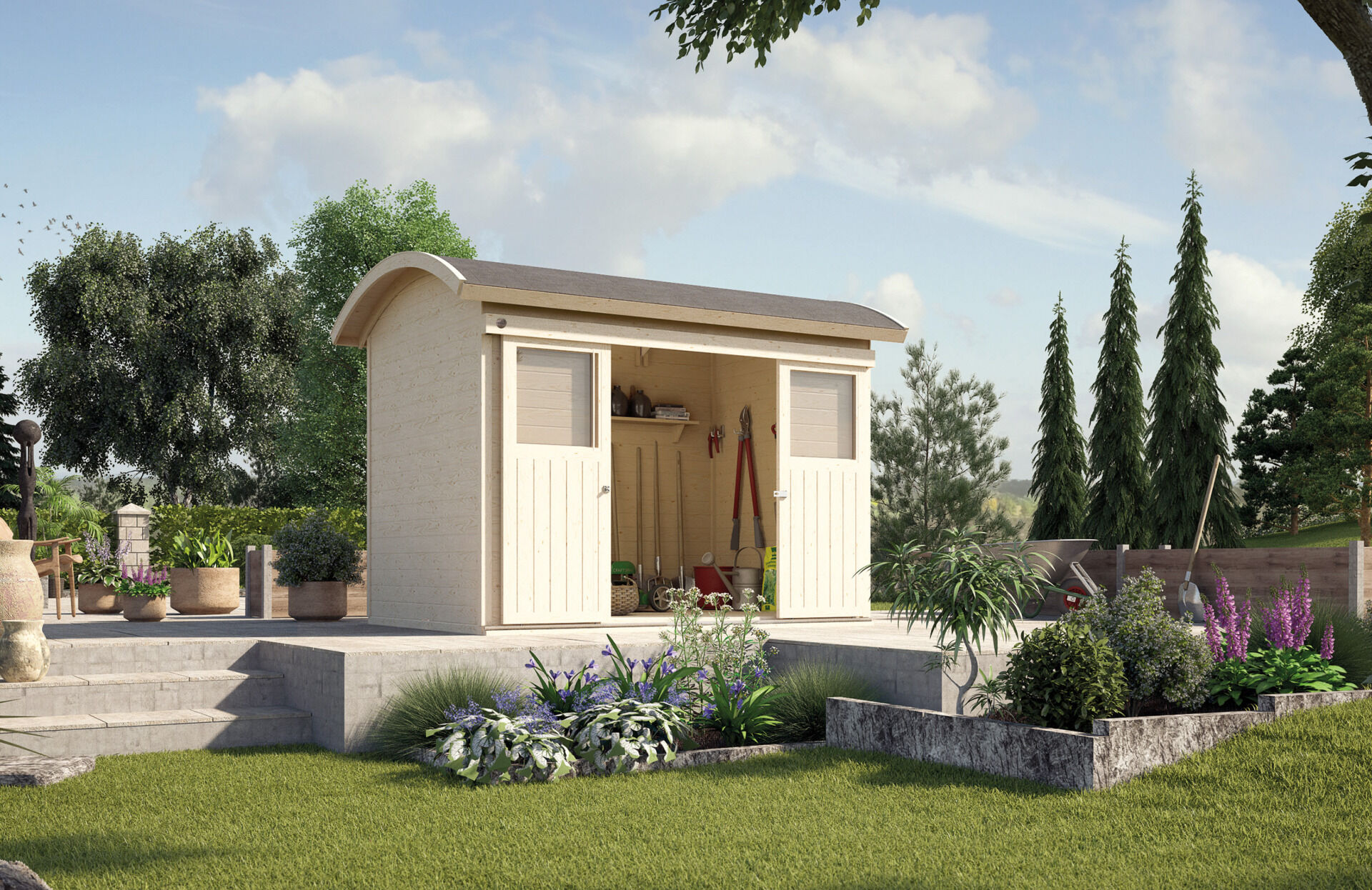 weka Schiebetürhaus 228 Gartenhaus 3,4x2,4m