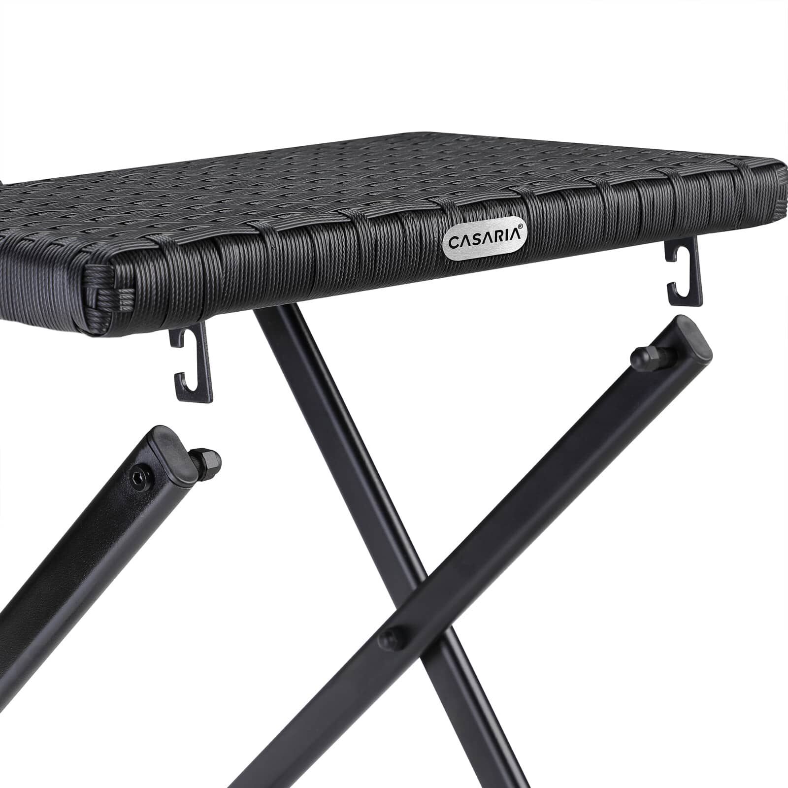 Polyrattan Klapphocker Rom 3in1 Schwarz