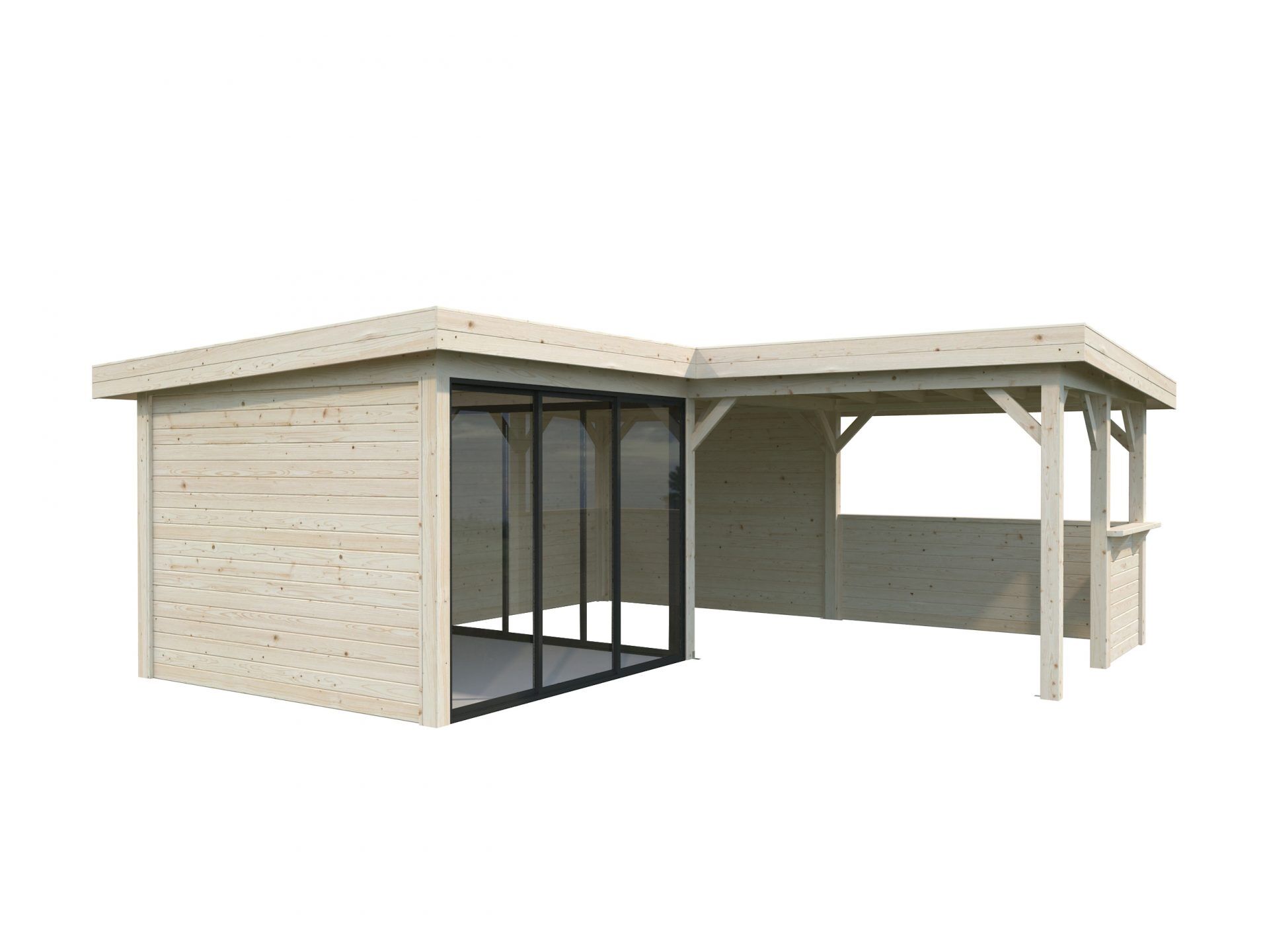 Palmako modernes Gartenhaus Lenna 24,9 m2 Set 409 Slide