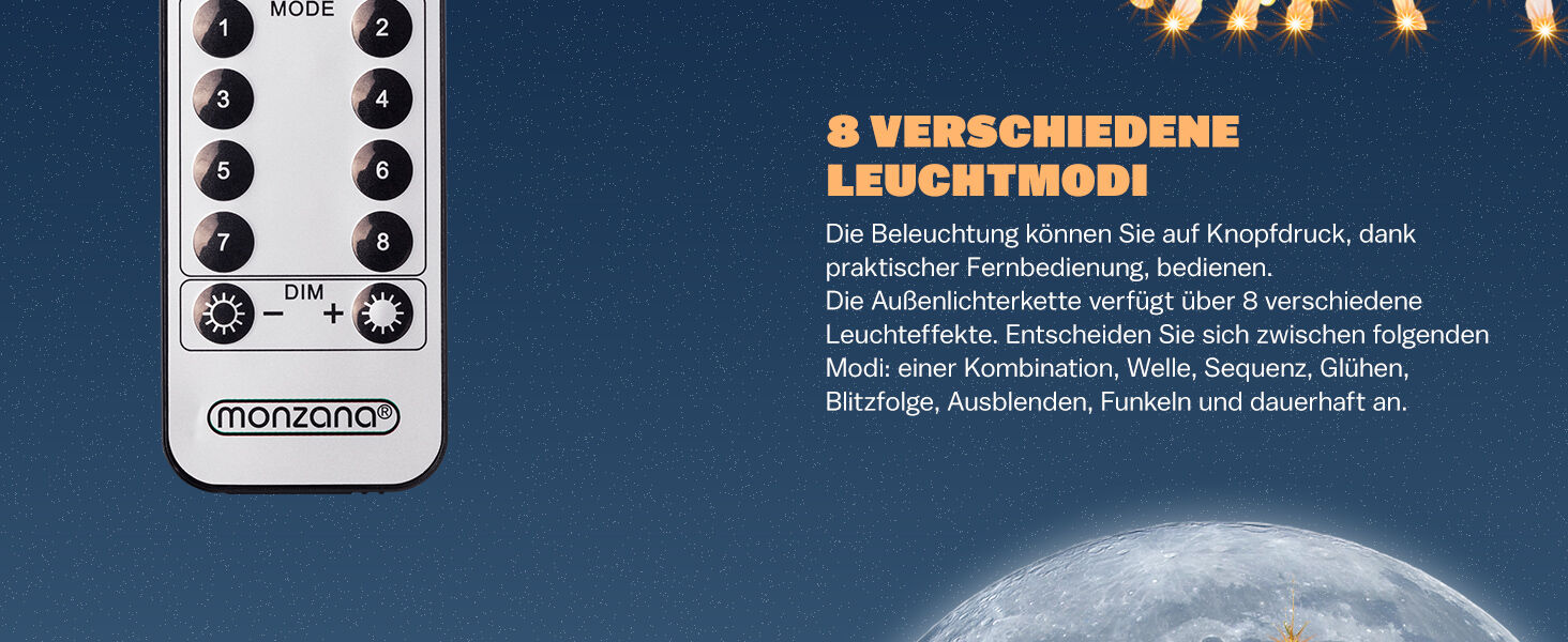 Lichterkette Weihnachten inkl Fernbedienung