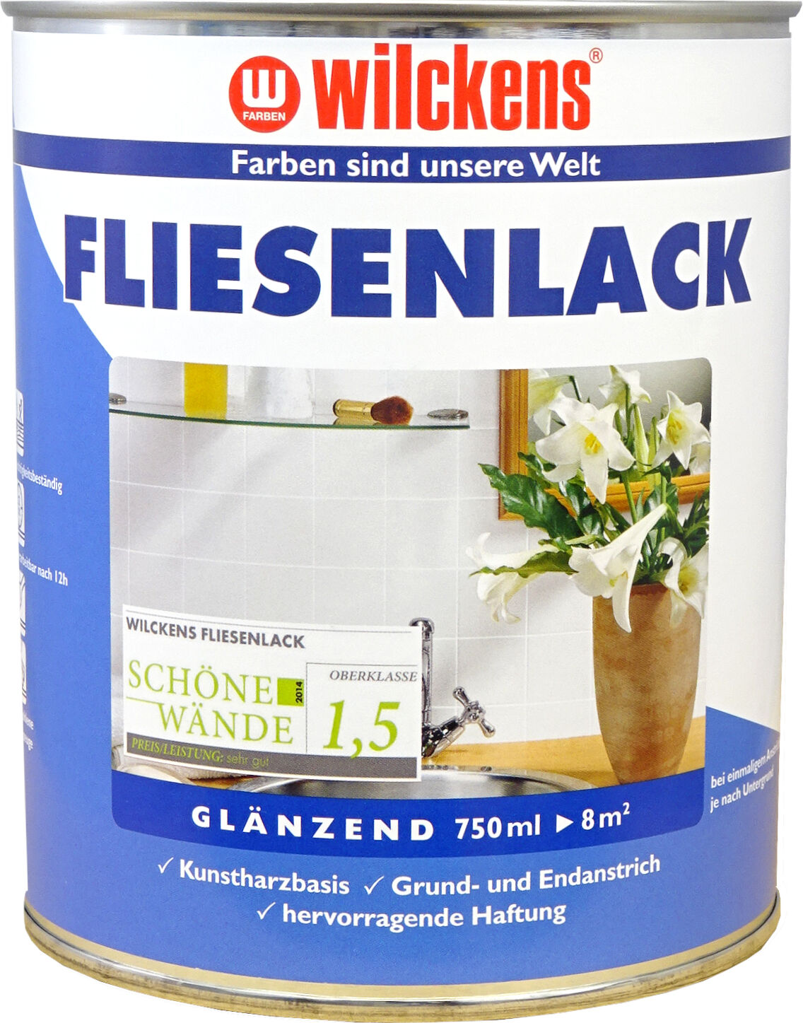 Wilckens Fliesenlack Cremeweiß RAL 9001 glänzend 0.75l