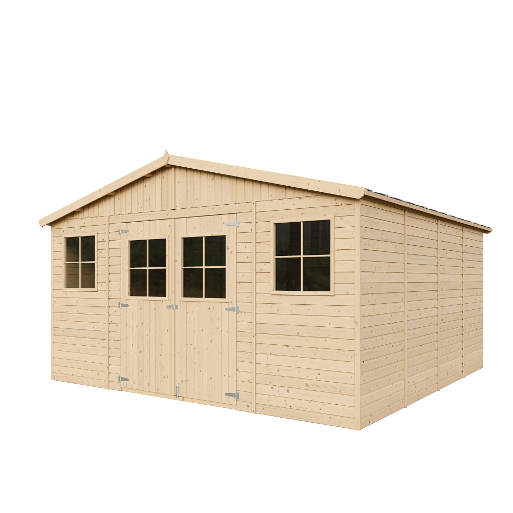 Gartenhaus Alwin M330 – Holz Gerätehaus 401 x 395 cm – 16 m2