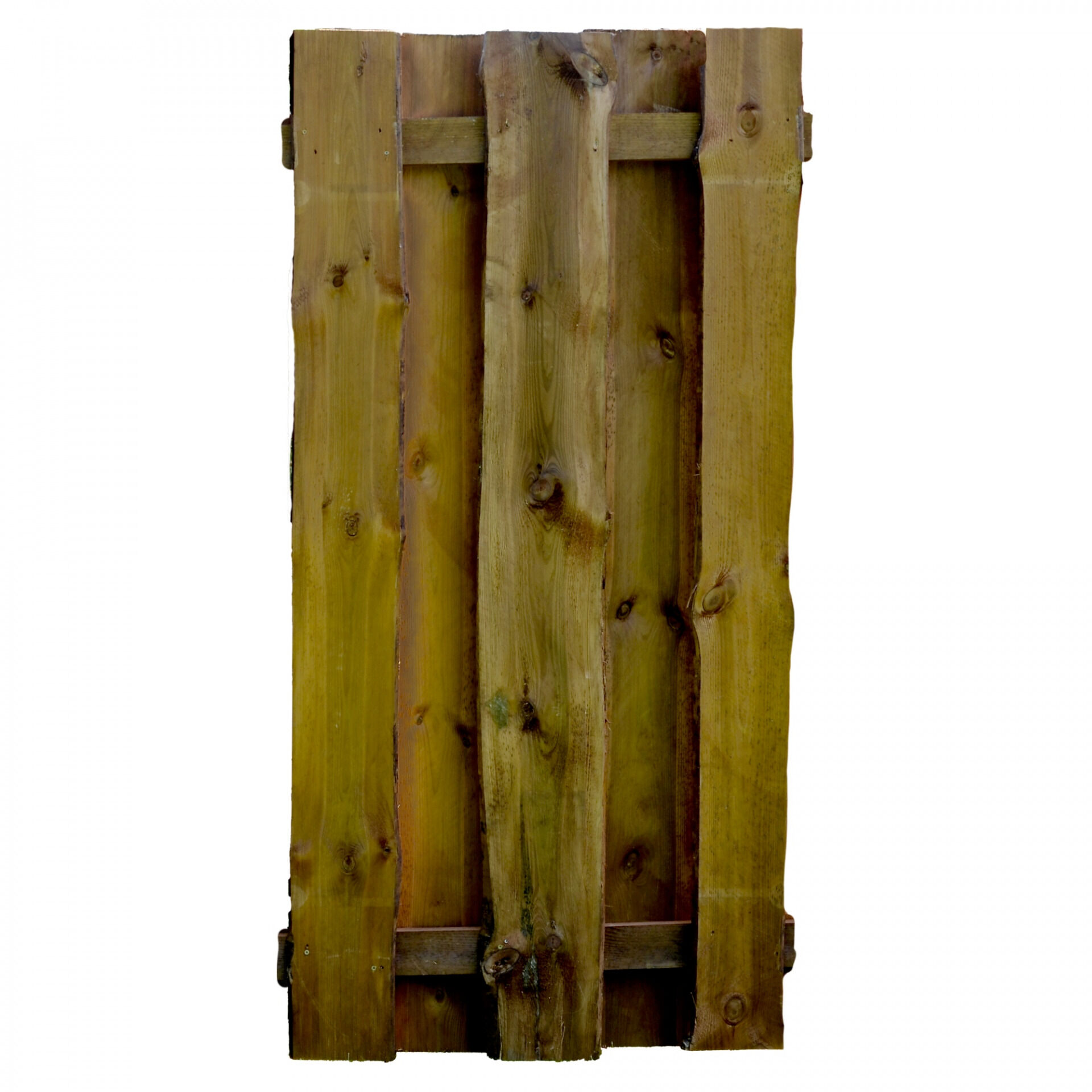 SEELAND-Serie kdi-braun, 90 x 180 cm, Bretter sägerau, ca. 16mm, Riegel 30/80 mm, mit Baumkante