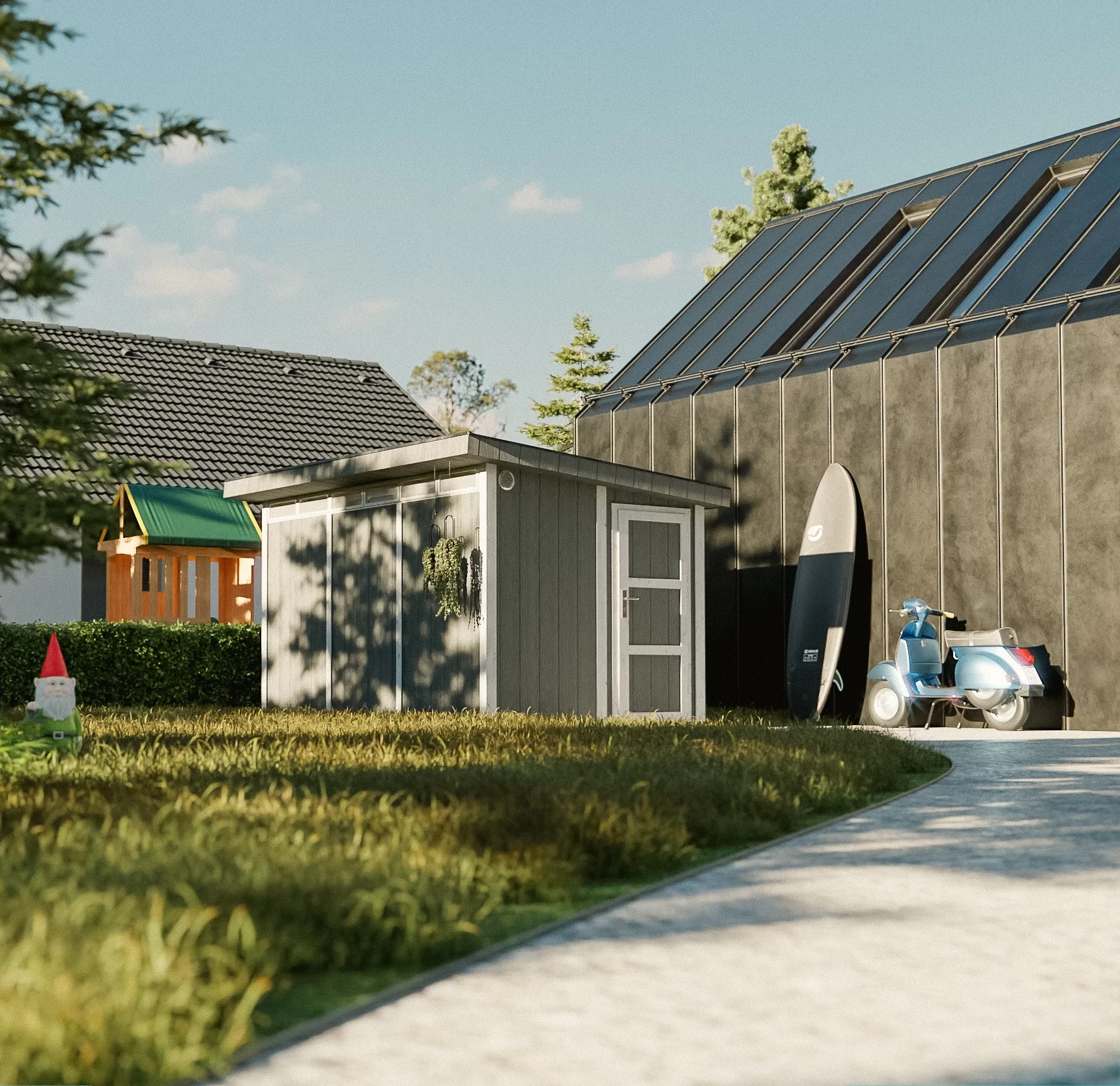 Pultdach Gartenhaus Norge 6 mit LP® SmartSide® M904 – 368 x 236 cm – 9 m2
