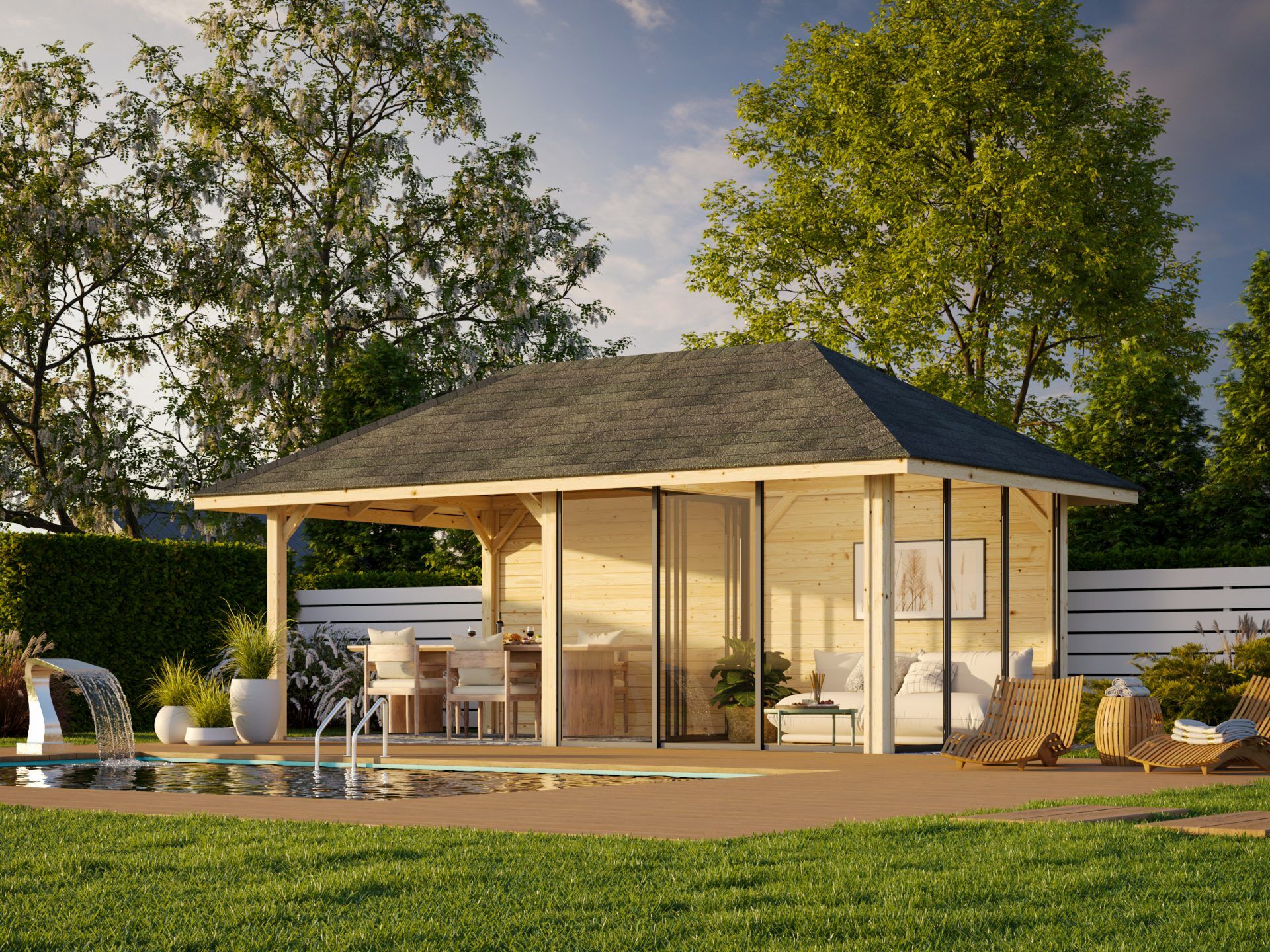 Palmako Pavillon Bianca 16,6 m2 Set 206 Slide
