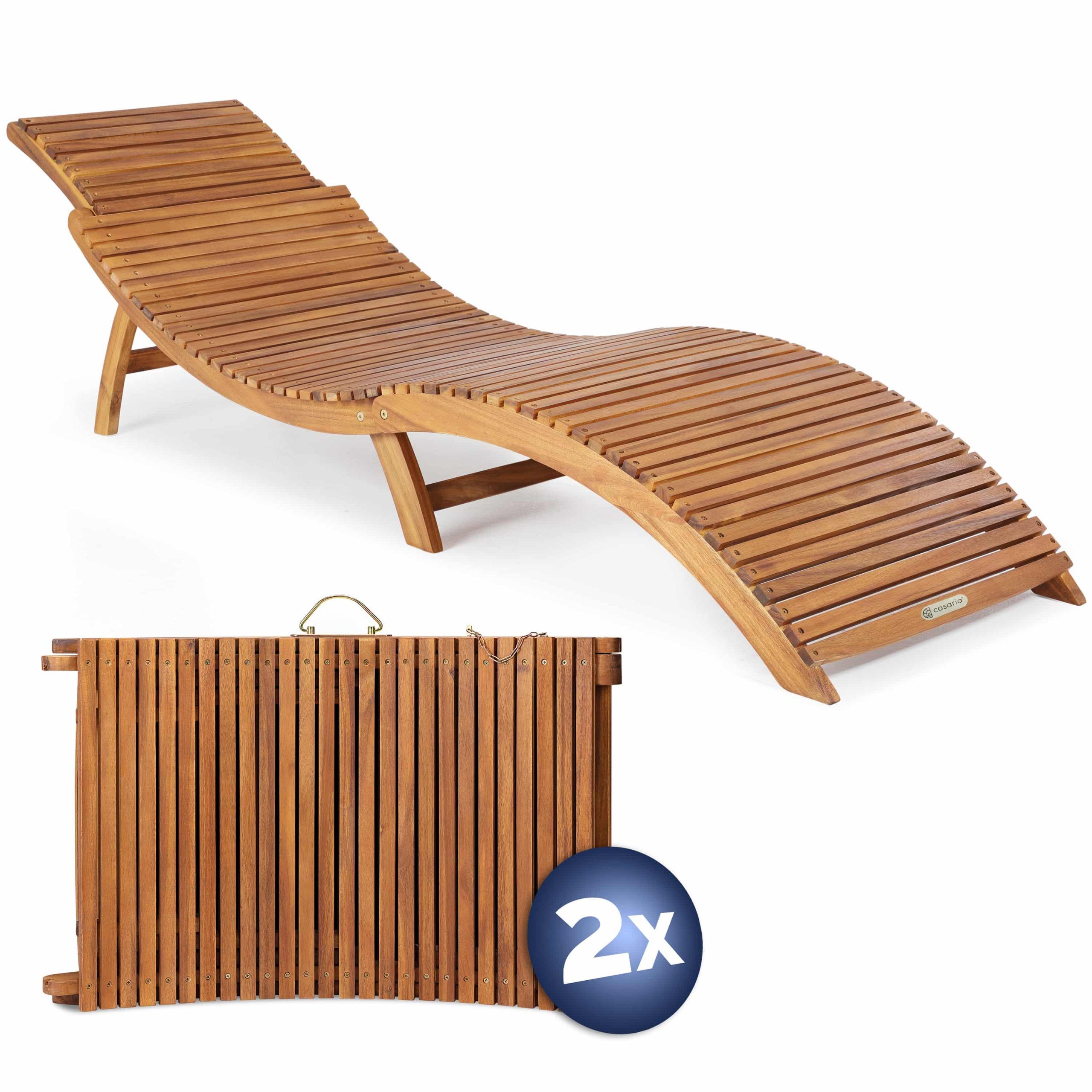 Faltbare Gartenliege 2er-Set Akazienholz FSC®-zertifiziert