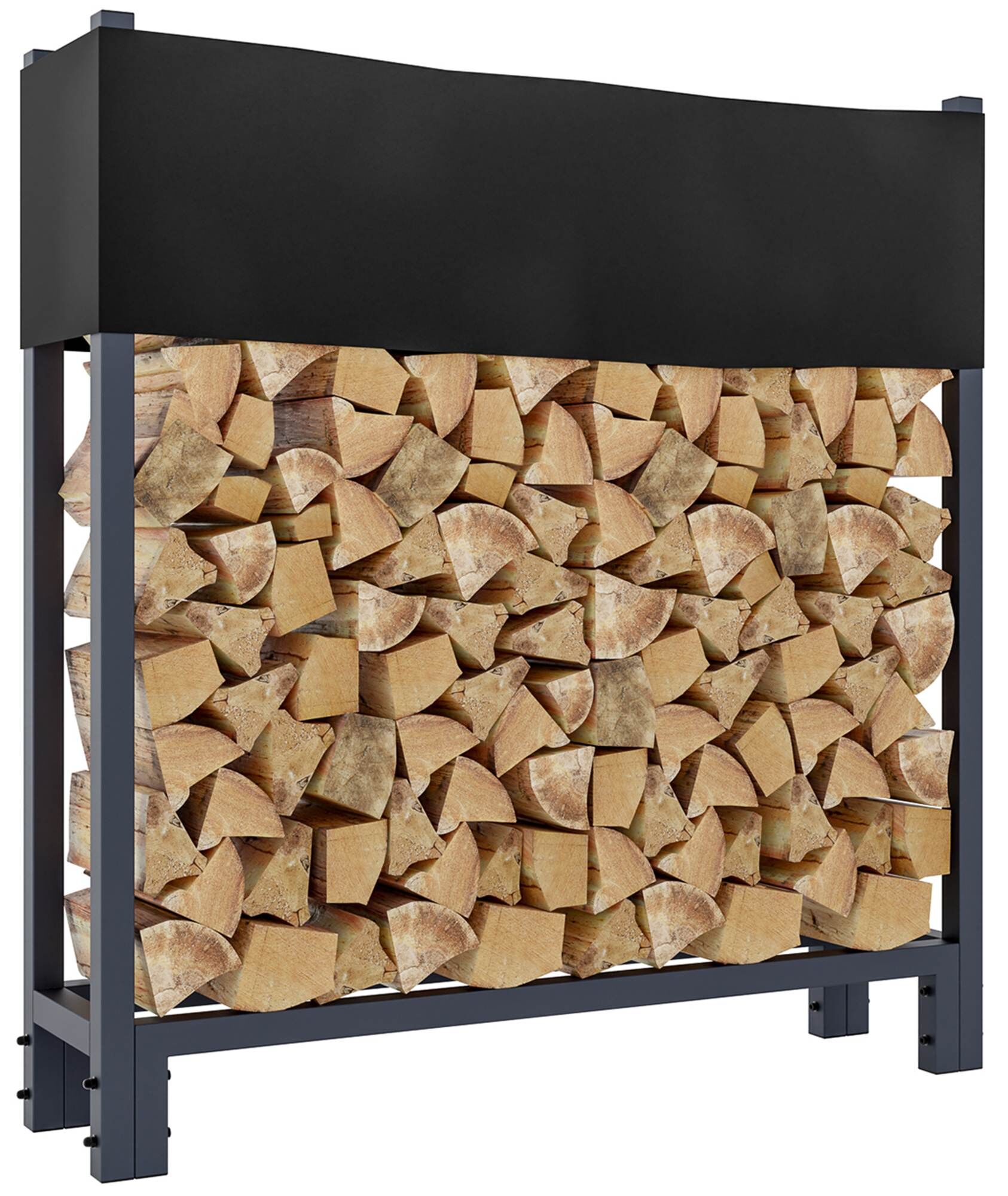Kaminholzständer + Abdeckplane Martin 25x110x115 cm, anthrazit