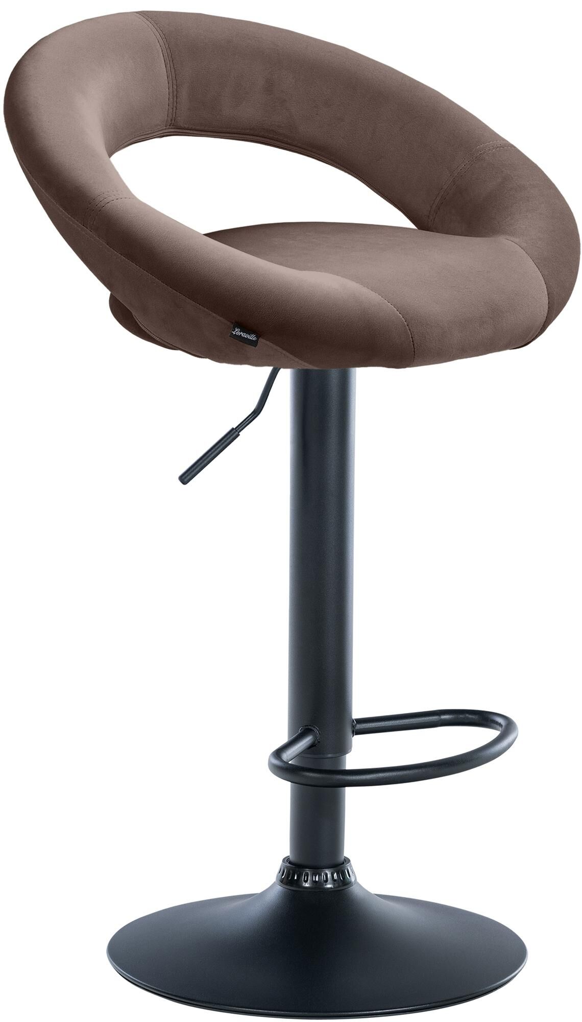 Barhocker Olinda Samt schwarz, braun